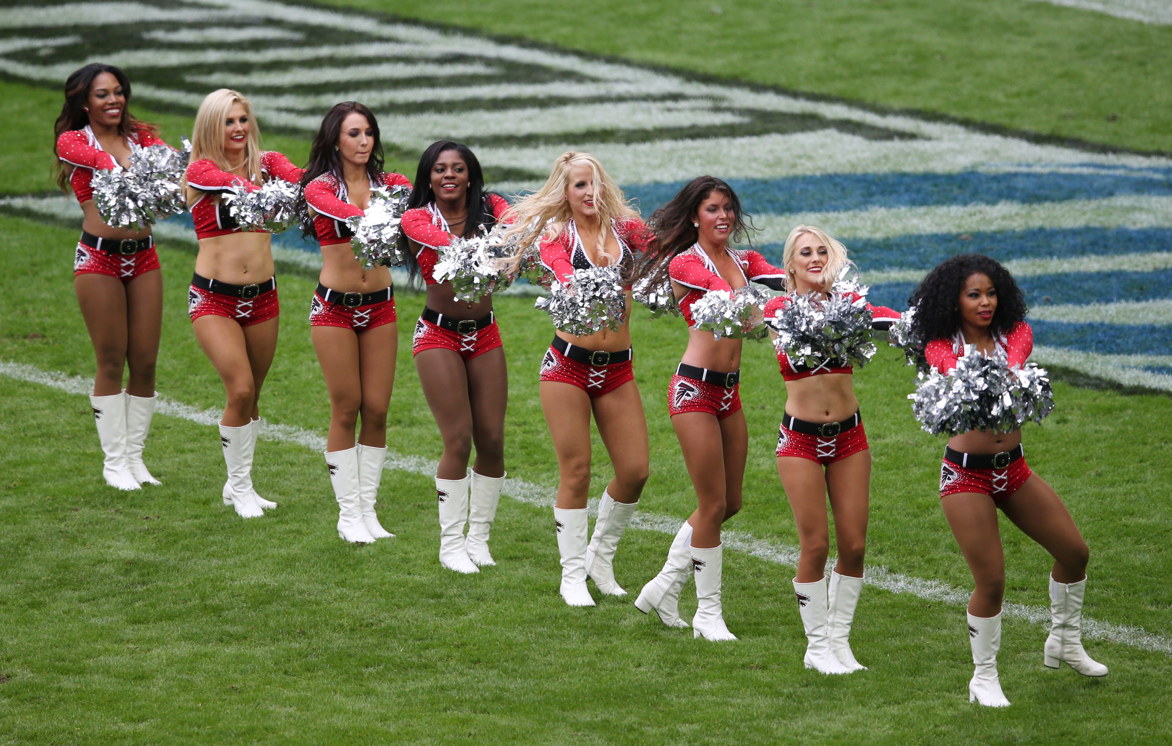Detroit Lions v Atlanta Falcons, NFL International Series at Wembley Stadium in London. 26/10/14, photo: DAVE SHOPLAND /NFL Atlanta' Falcon's Cheerleaders