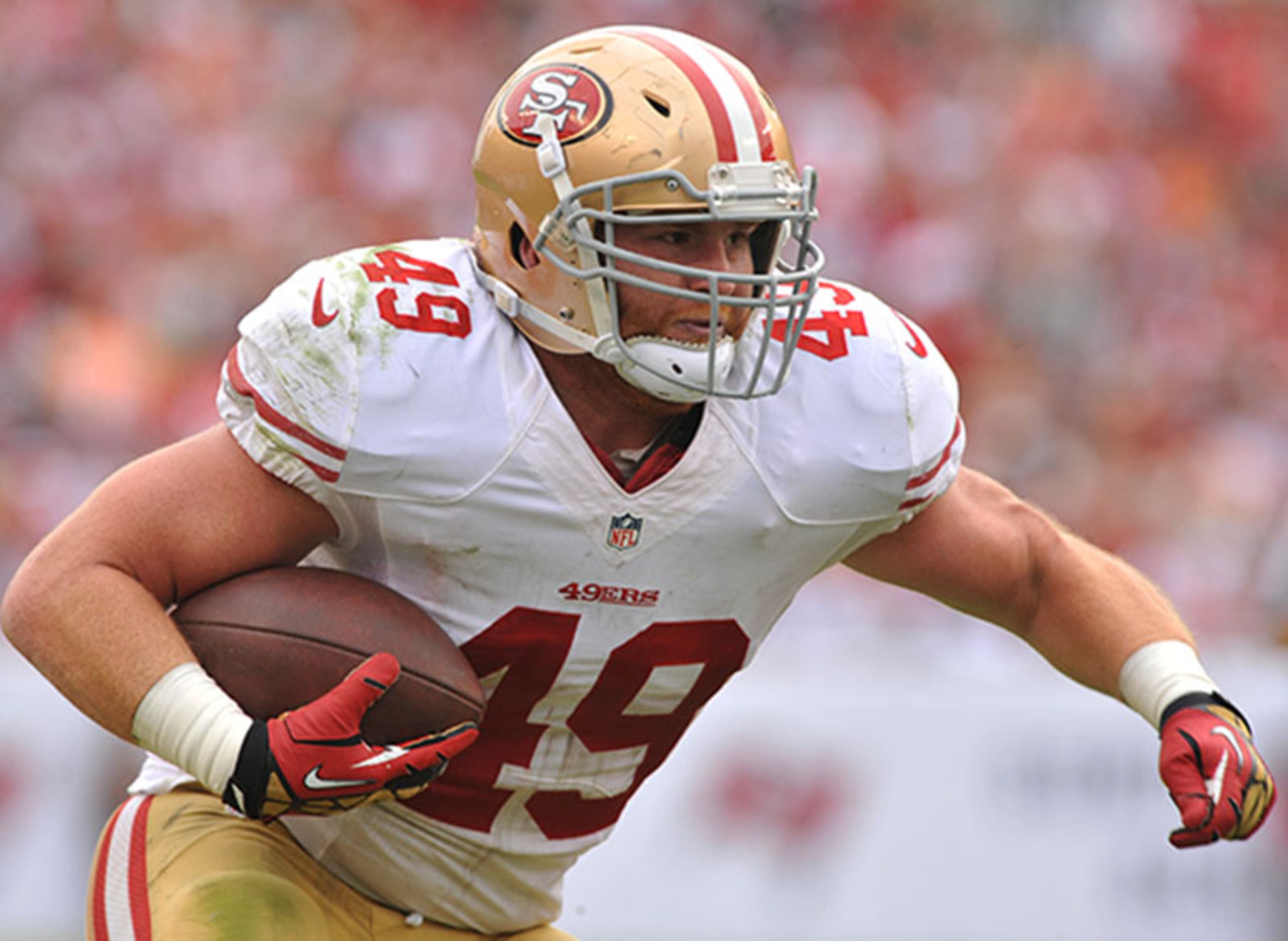 Bruce Miller, FB, San Francisco 49ers: A native of Canton, Ga., Miller was a 7th-round pick out of Central Florida in 2011. He has 7 carries for 13 yards, plus 19 catches for 193 yards for the 49ers this season.