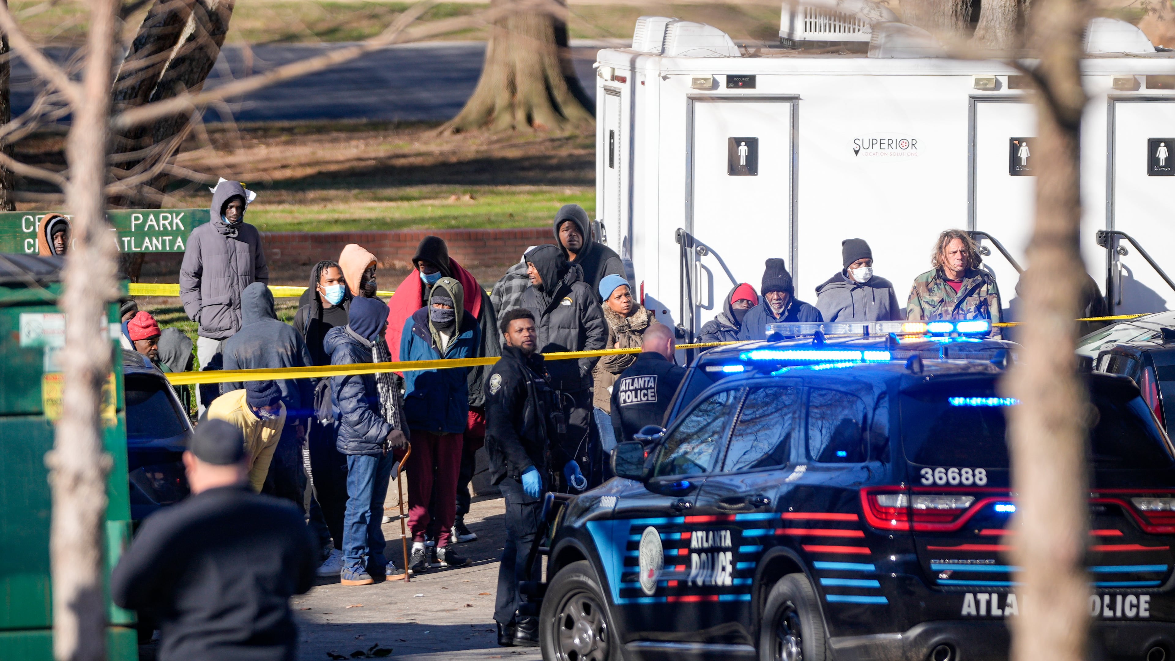Atlanta police responded to the Central Park Recreation Center on Thursday after two people were shot, officials said. (Ben Hendren for the AJC)