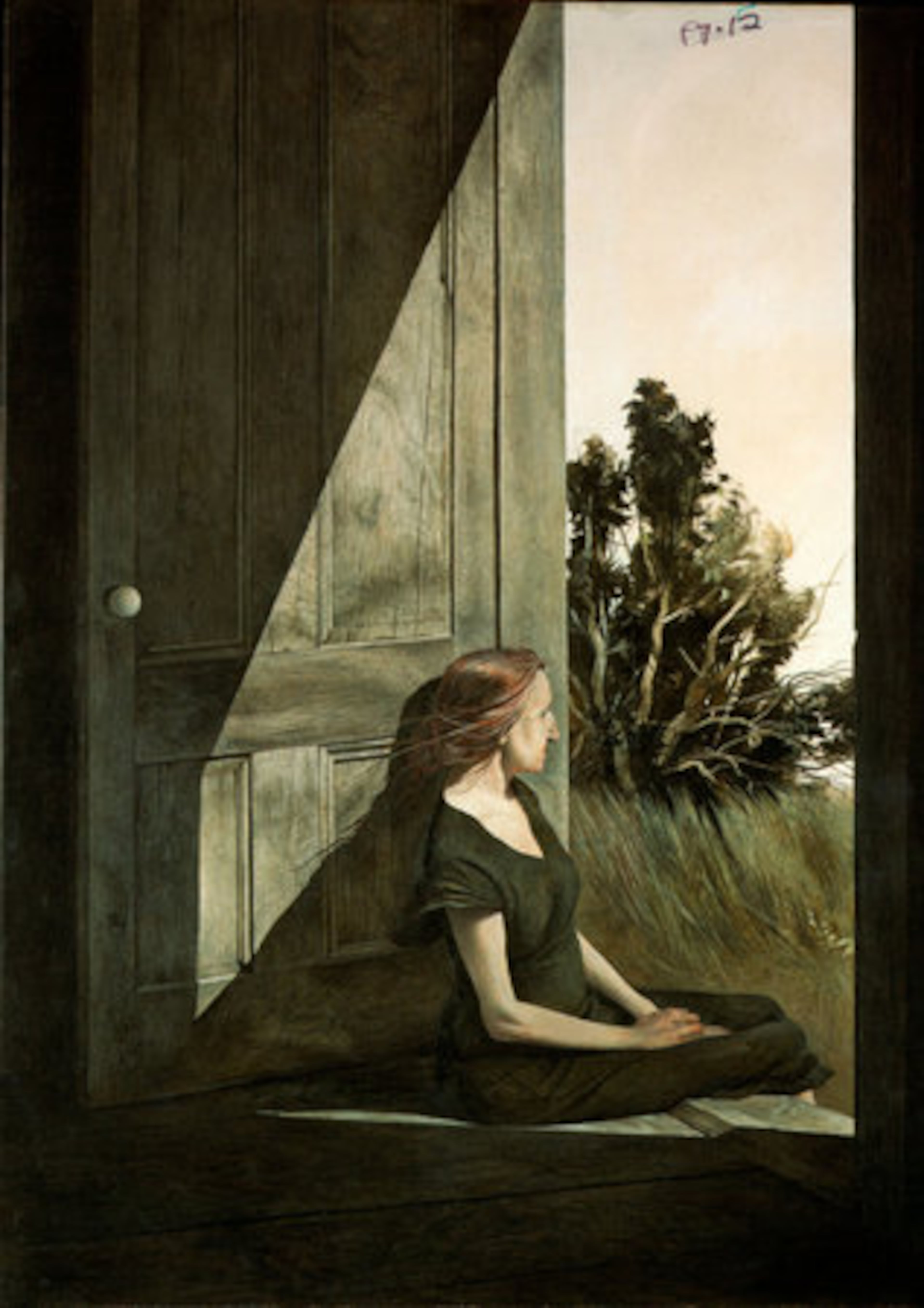 This tempera called "Christina Olson" features the same Christina famous from Wyeth's best-known painting, "Christina's World." The low-key colors of Wyeth's work stem partly from his frequent use of tempera, a technique he began using in 1942. Unlike the oil paint used by most artists today, tempera produces a matte effect.