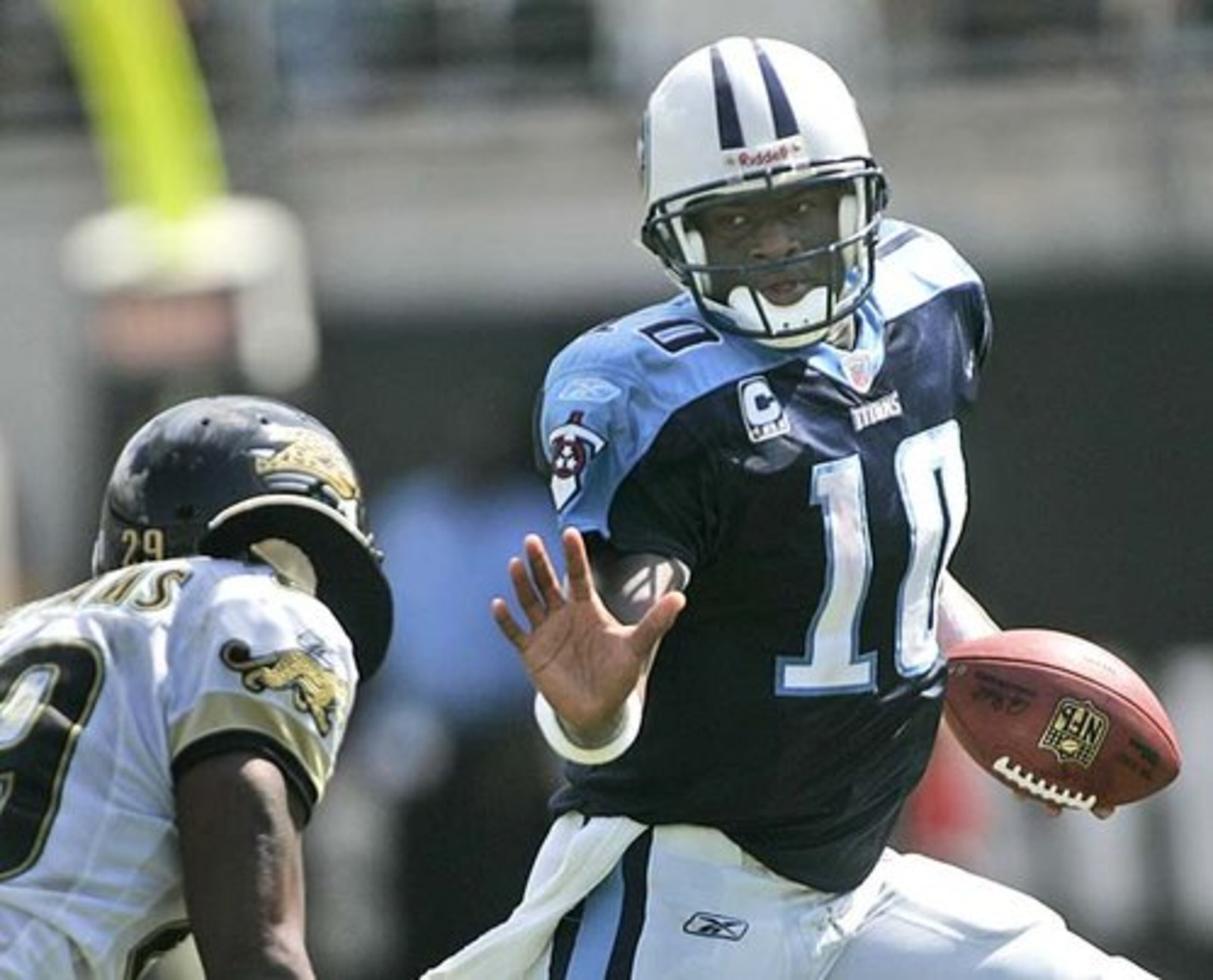 2006 - Vince Young, Tennessee Titans (QB): Completed 184 of 357 passes for 2,199 yards and 12 TDs. Currently with Tennessee.