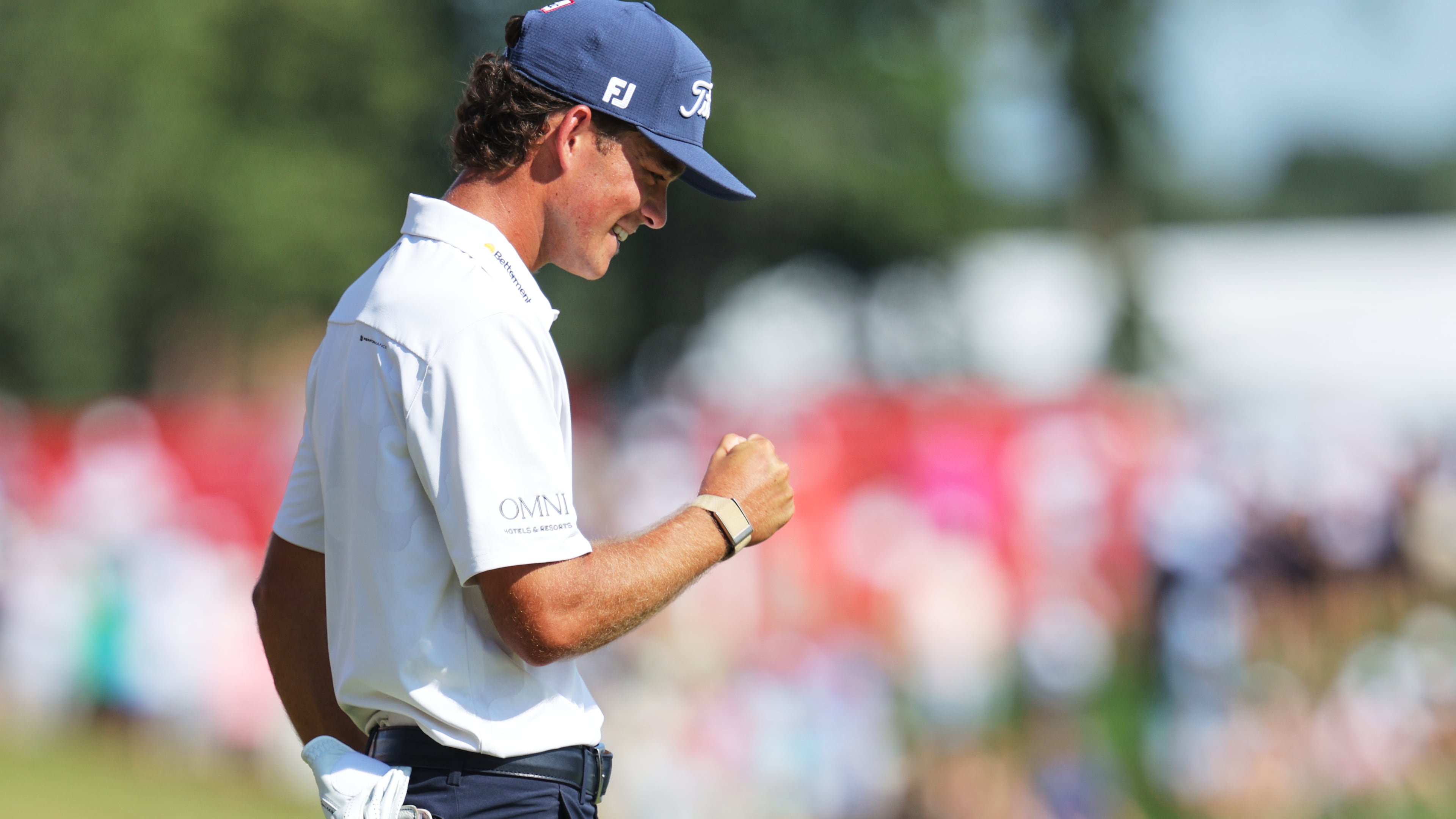 Jackson Koivun reacts after winning the 3M Open golf tournament at the Tournament Players Club Sunday, July 26, 2026, in Blaine, Minn. (AP Photo/Bailey Hillesheim)