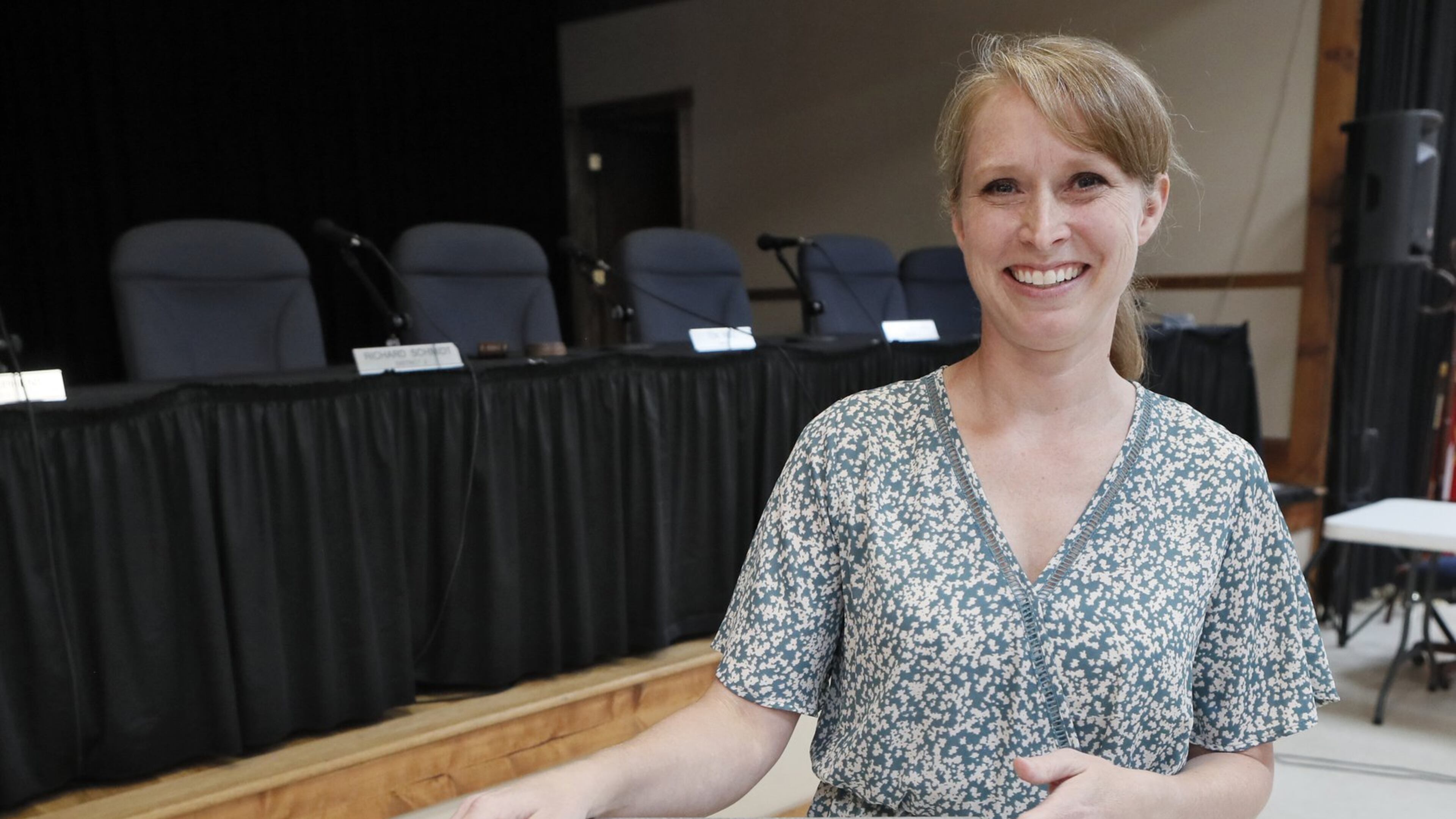 Dana Wicher with the ballot box used in Chattahoochee Hills’ elections. Wicher is the city clerk and is in charge of elections in the tiny Fulton city, which formed in 2007 and uses paper ballots. Bob Andres / robert.andres@ajc.com