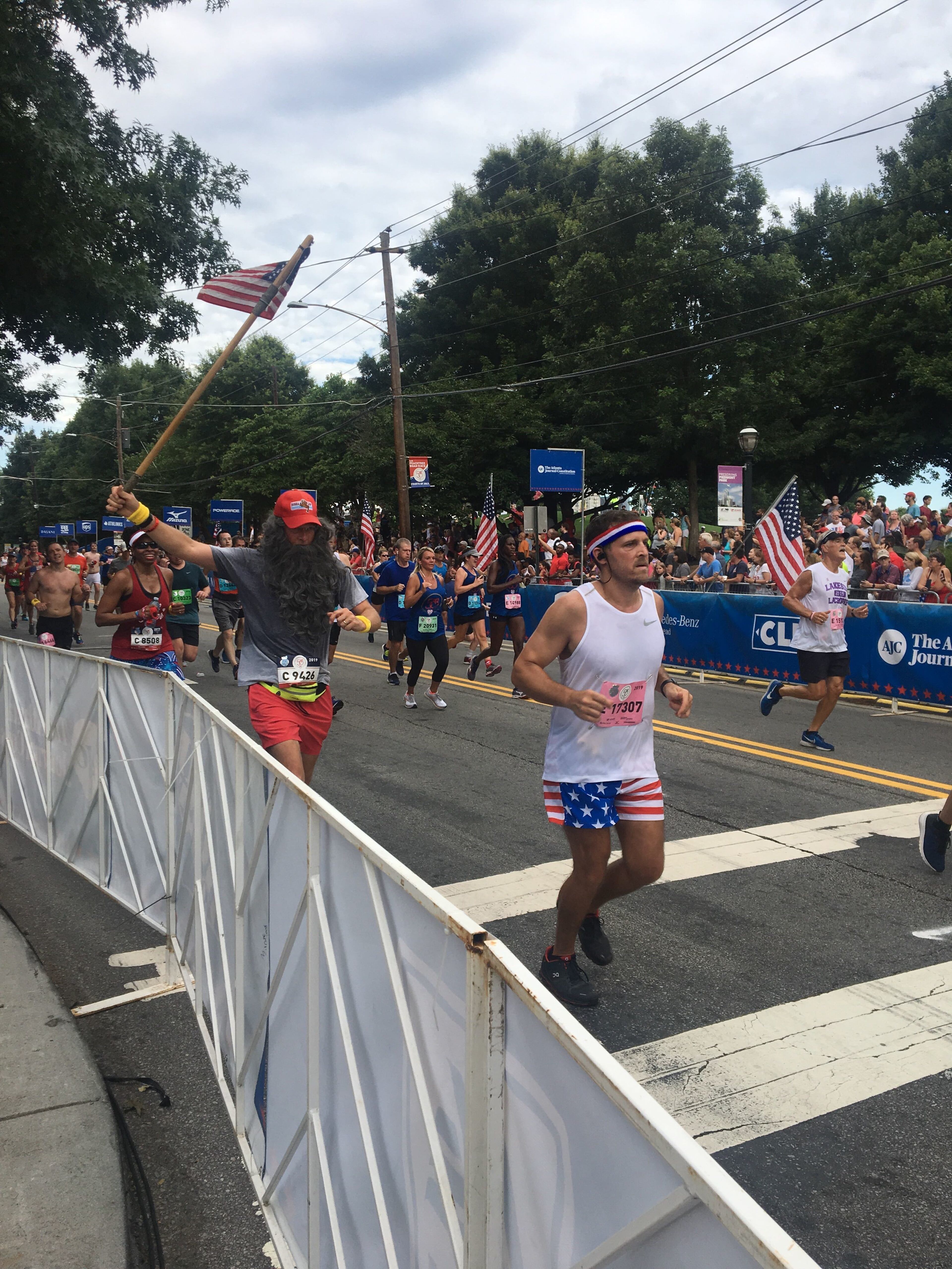One runner had a striking resemblance to Forrest Gump in his long, rocker beard and ball cap.