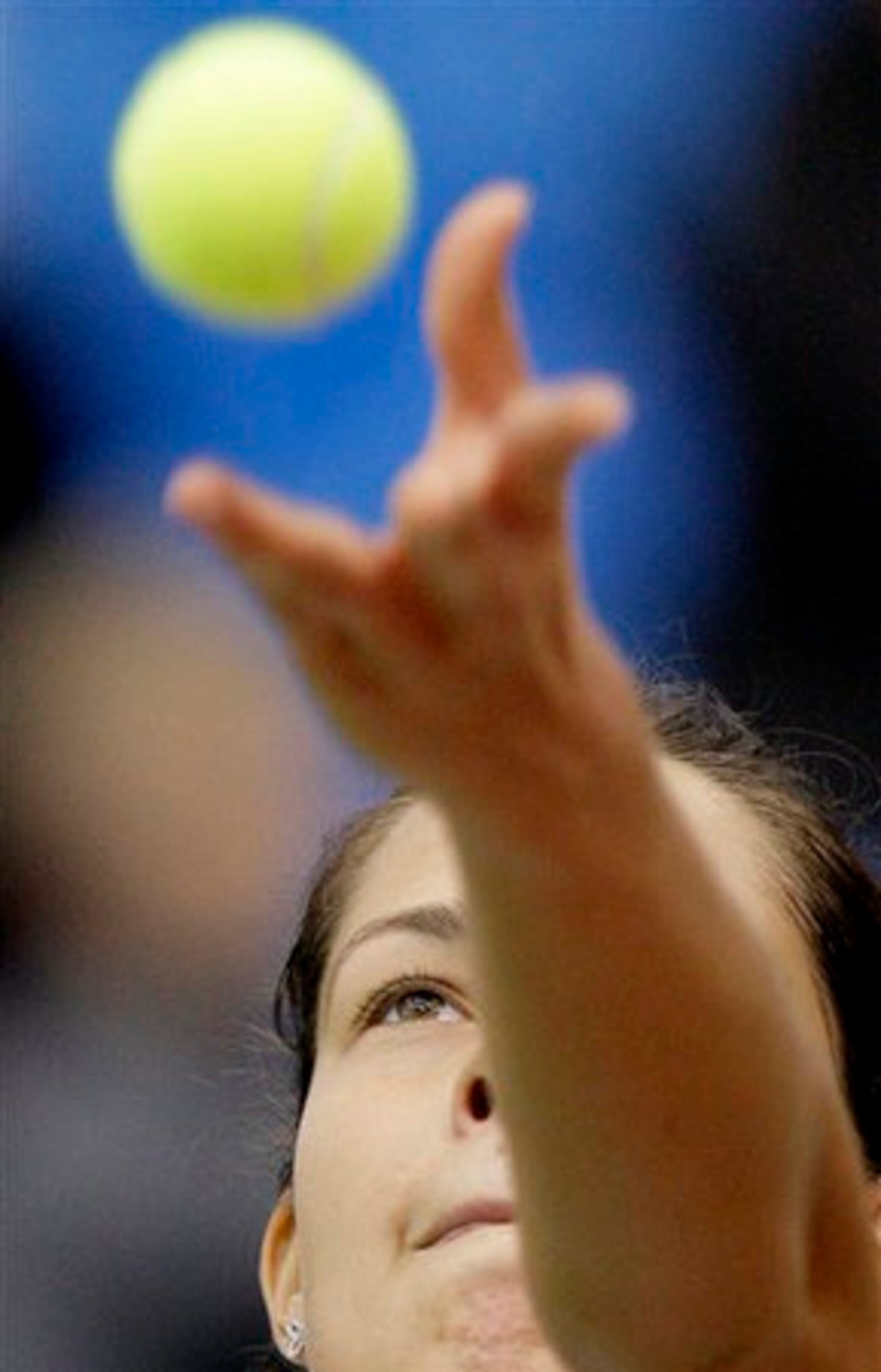 Serbia's Ana Ivanovic serves to Slovakia's Dominika Cibulkova at the Kremlin Cup tennis tournament in Moscow on Wednesday.