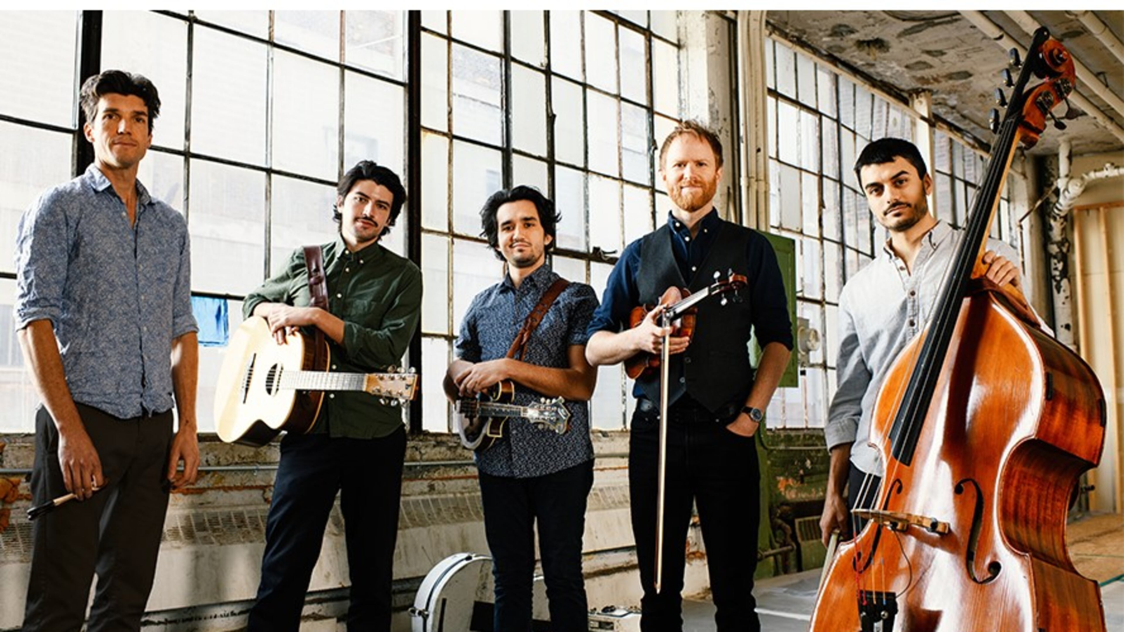 A Grammy-nominated violinist and composer, Jeremy Kittel will perform at 8 p.m. March 18 for his debut at Emory University's Schwartz Center. (L-R) Kittel & Co. are Simon Chrisman, Quinn Bachand, Josh Pinkham, Jeremy Kittel and Ethan Jodziewicz. (Courtesy of Andrew Potter for Kittel & Co.)