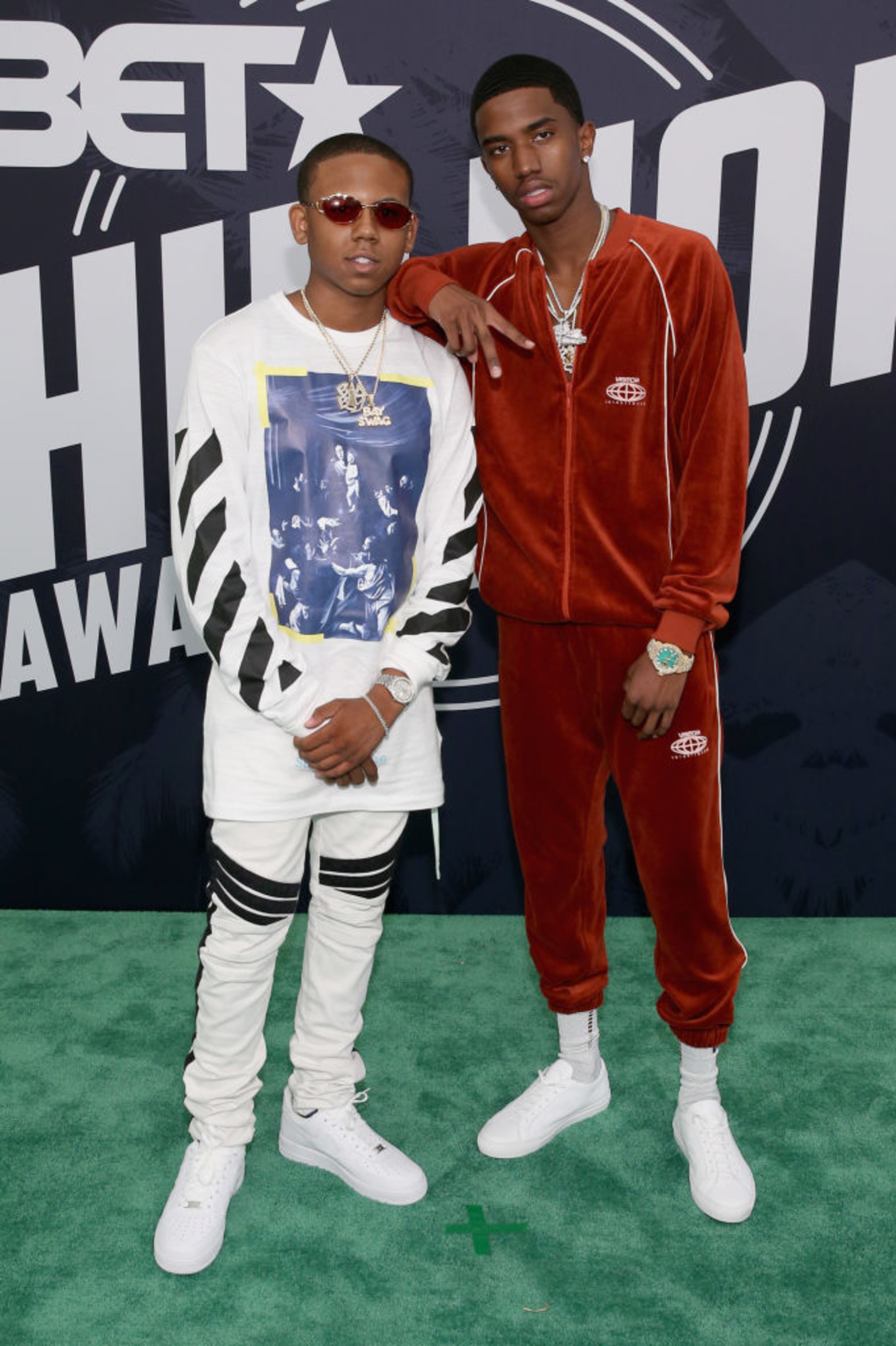 MIAMI BEACH, FL - OCTOBER 06: Rappers Bay Swag and Christian Combs attend the BET Hip Hop Awards 2017 at The Fillmore Miami Beach at the Jackie Gleason Theater on October 6, 2017 in Miami Beach, Florida. (Photo by Bennett Raglin/Getty Images for BET )