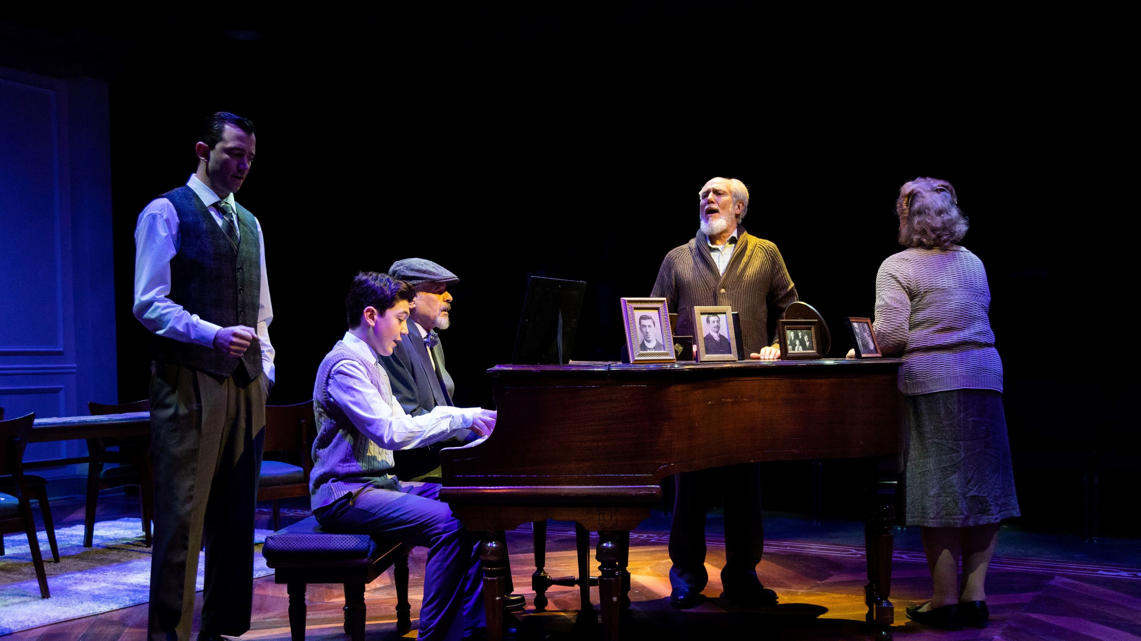 Shaun MacLean, Jacob Sherman, Clayton Landey, Barry Stoltze, and Susan Shalhoub Larkin in "Prayer for the French Republic" at Actor’s Express
(Courtesy of Actor’s Express / Casey Gardner Ford)