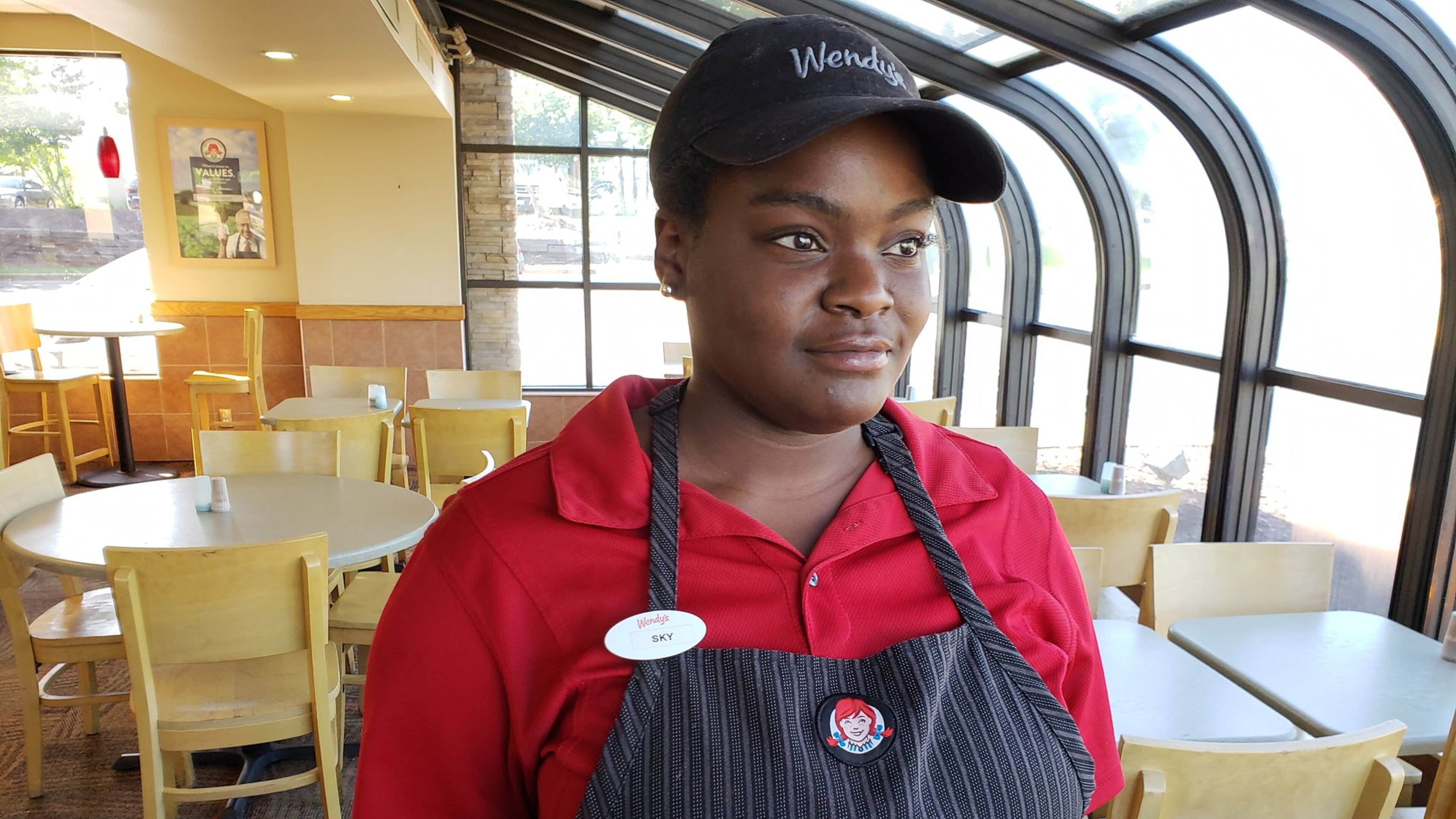 Skiteafa Allen, who works at a Wendy’s restaurant in Suwanee, is among a growing number of Georgia employees who rely on early access to a portion of their wages, rather than waiting for traditional paydays a week or two out. MATT KEMPNER / AJC