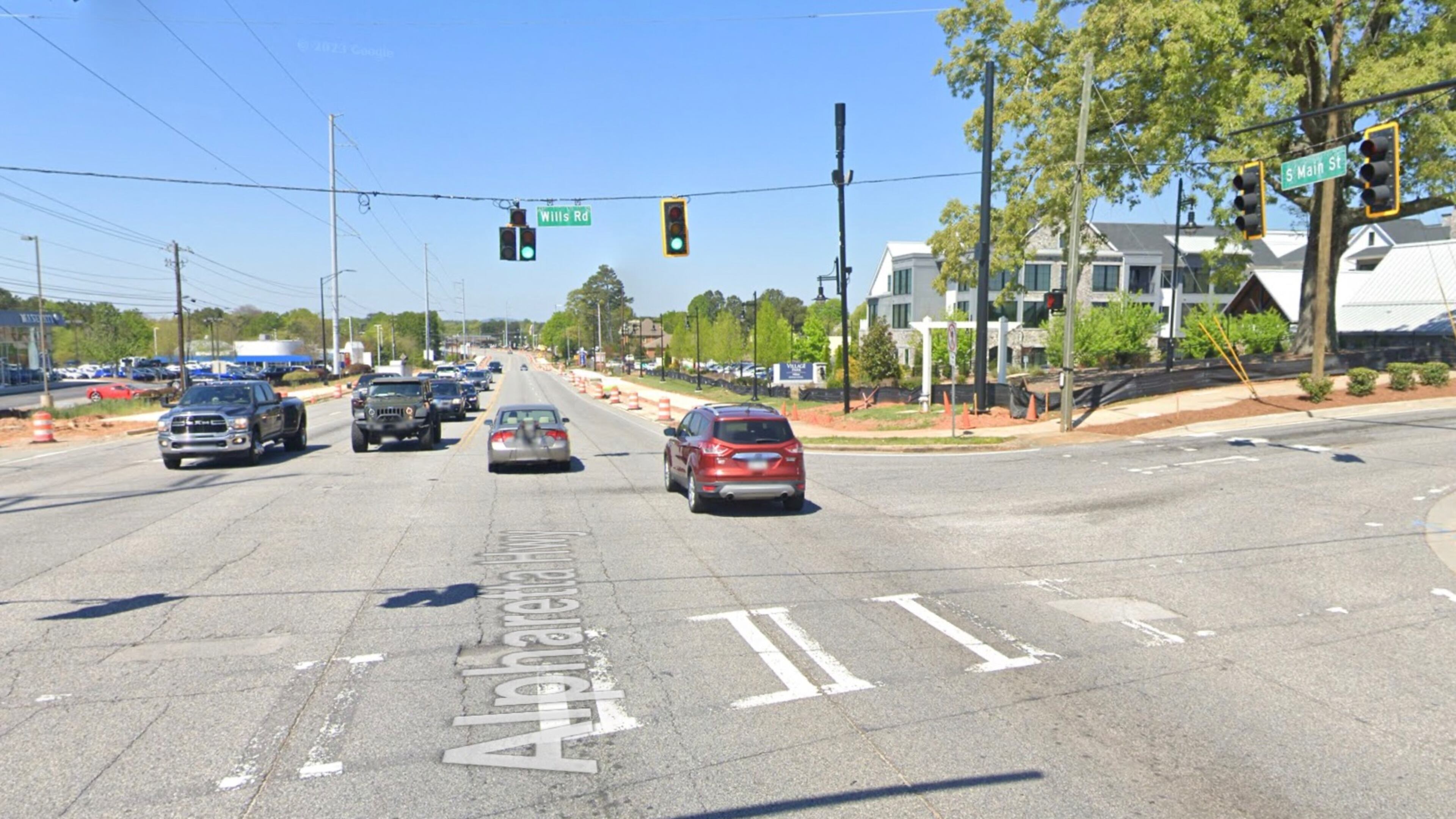 GDOT has closed Wills Road between Ga. 9 and Old Milton Parkway for construction. (Google Maps)