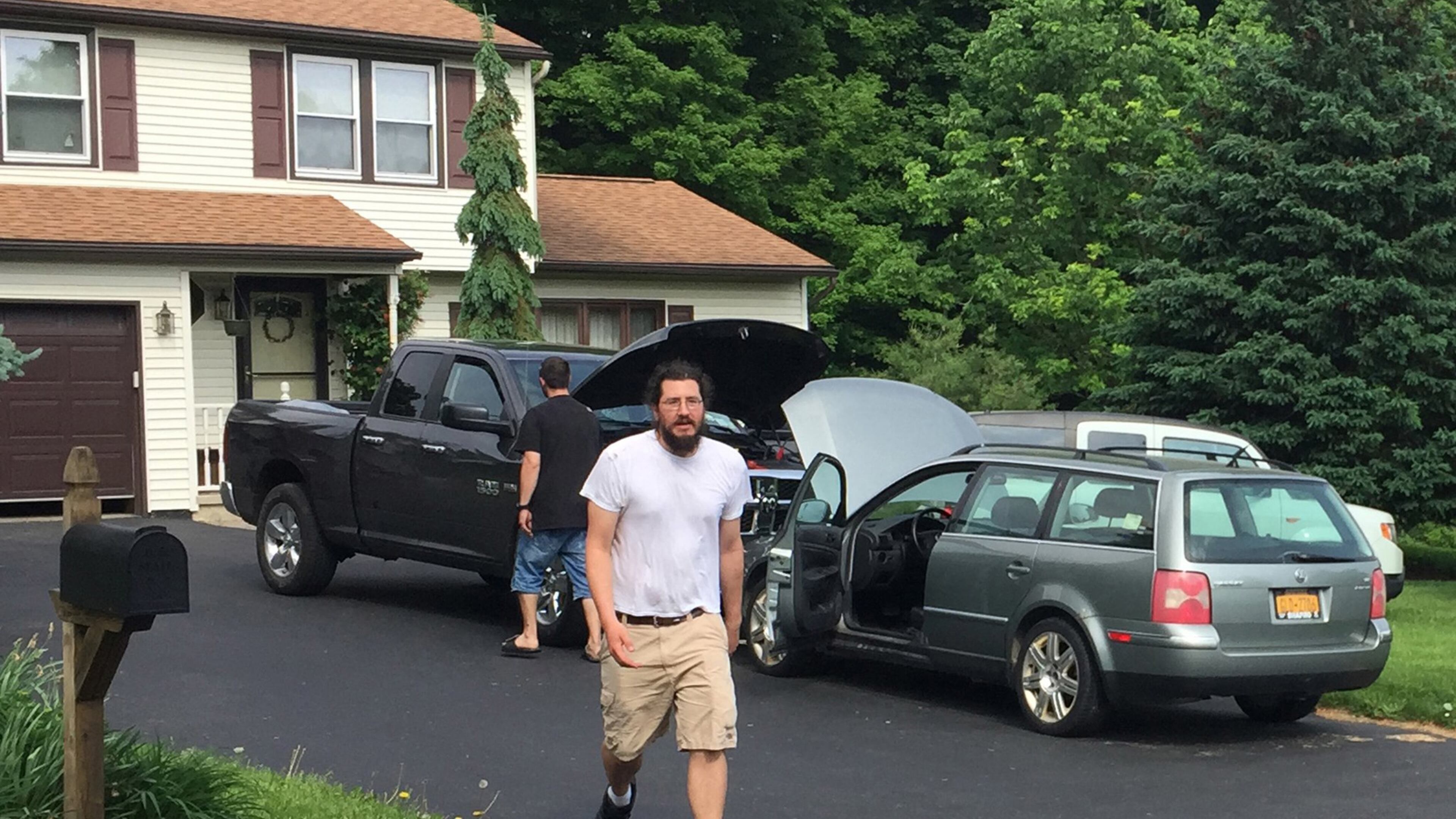 Michael Rotondo, 30, prepares to leave his parents’ house in Camillus, N.Y., on June 1, 2018. Rotondo, whose eviction from his parents’ home drew national attention, finally left that day, hours before a court-ordered deadline. DOUGLASS DOWTY / THE POST-STANDARD VIA AP