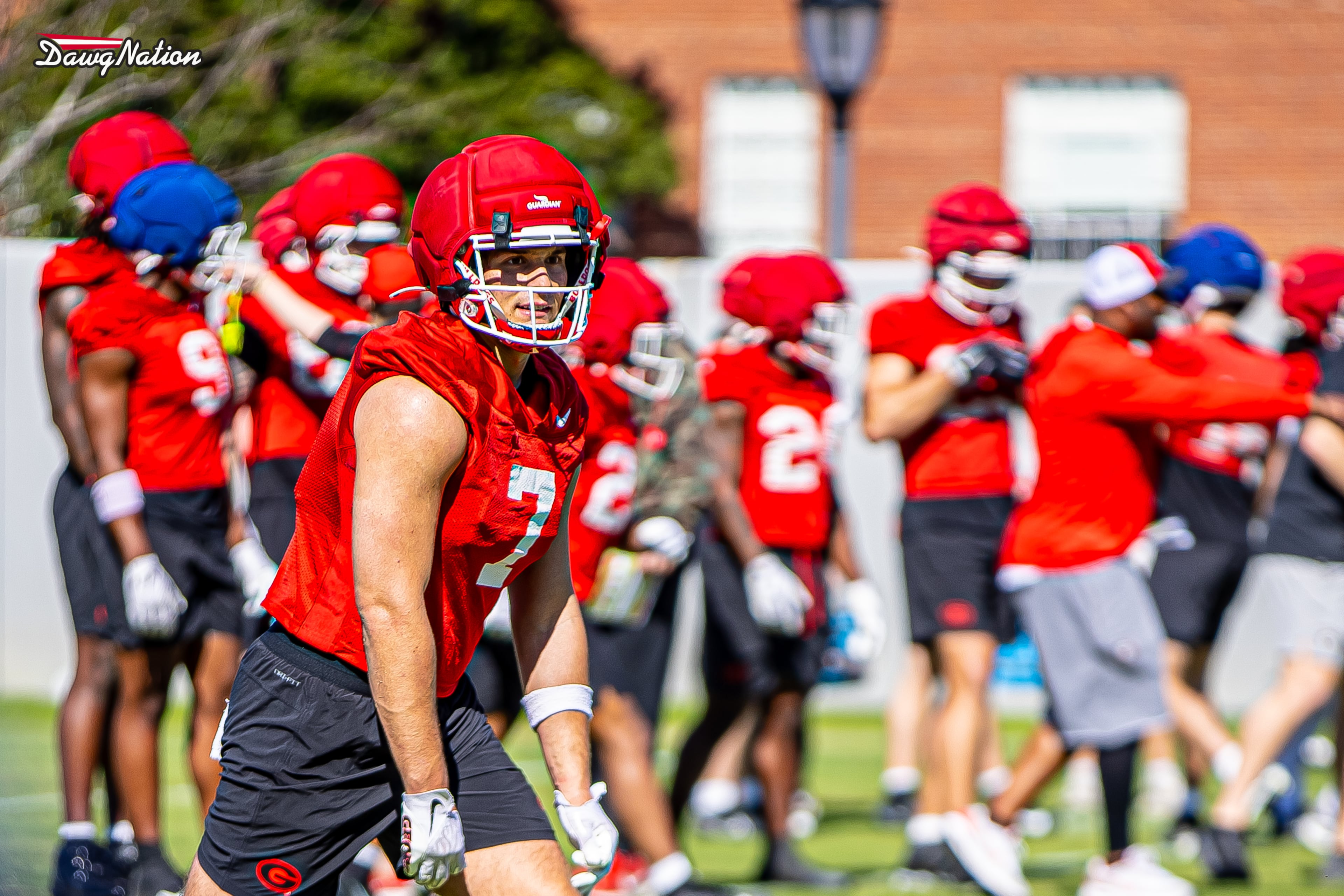 Lawson Luckie takes part in the second day of spring practice in Athens, Georgia, on Thursday, March 19, 2026. (DawgNation staff photo)