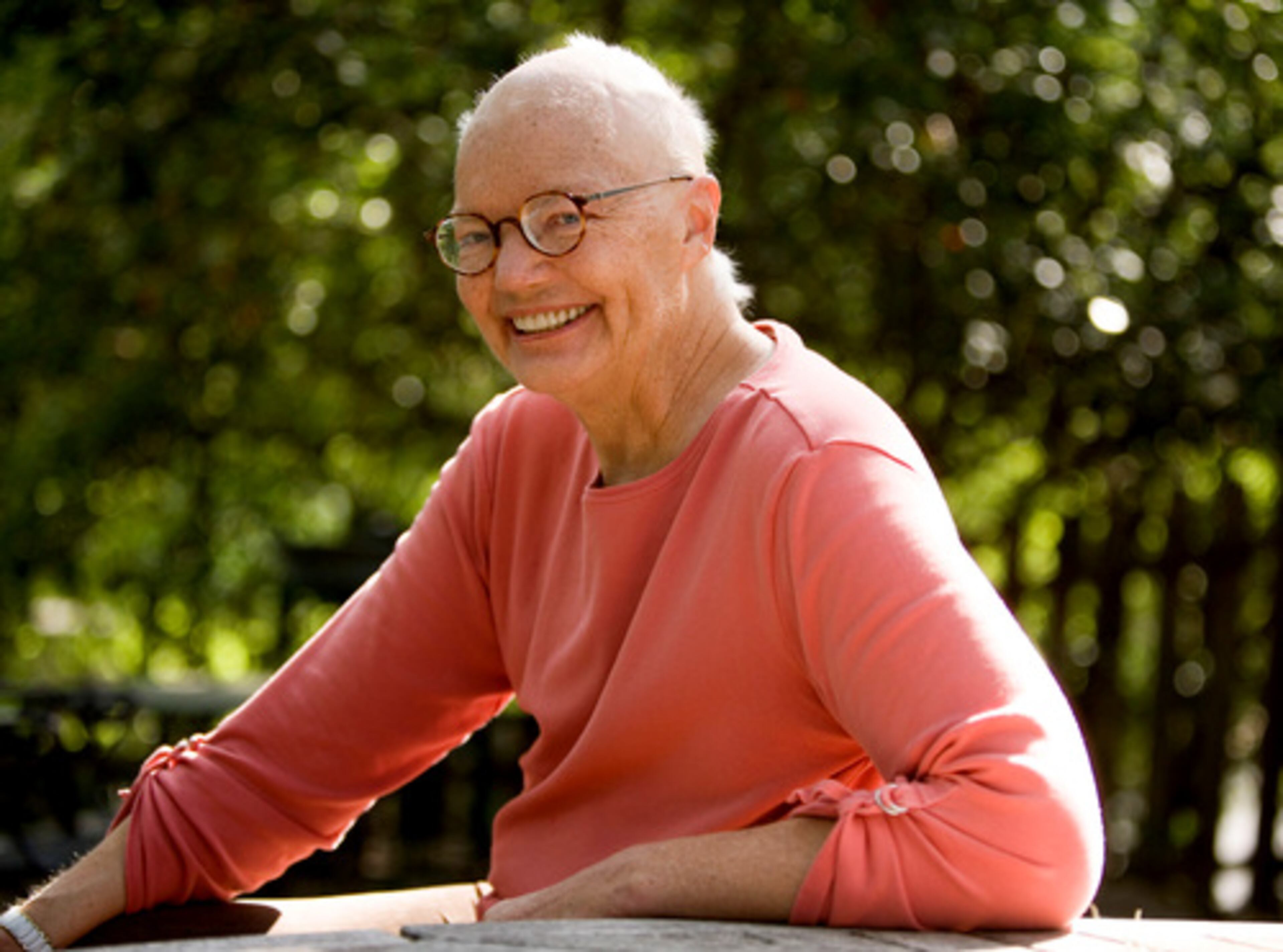 Syndicated columnist Molly Ivins poses for a portrait at her home in this Friday, Sept. 22, 2006 file photo, in Austin, Texas. Best-selling author and columnist Ivins, the sharp-witted liberal who skewered the political establishment and referred to President Bush as "Shrub, " died Jan. 31, after a long battle with breast cancer. She was 62.