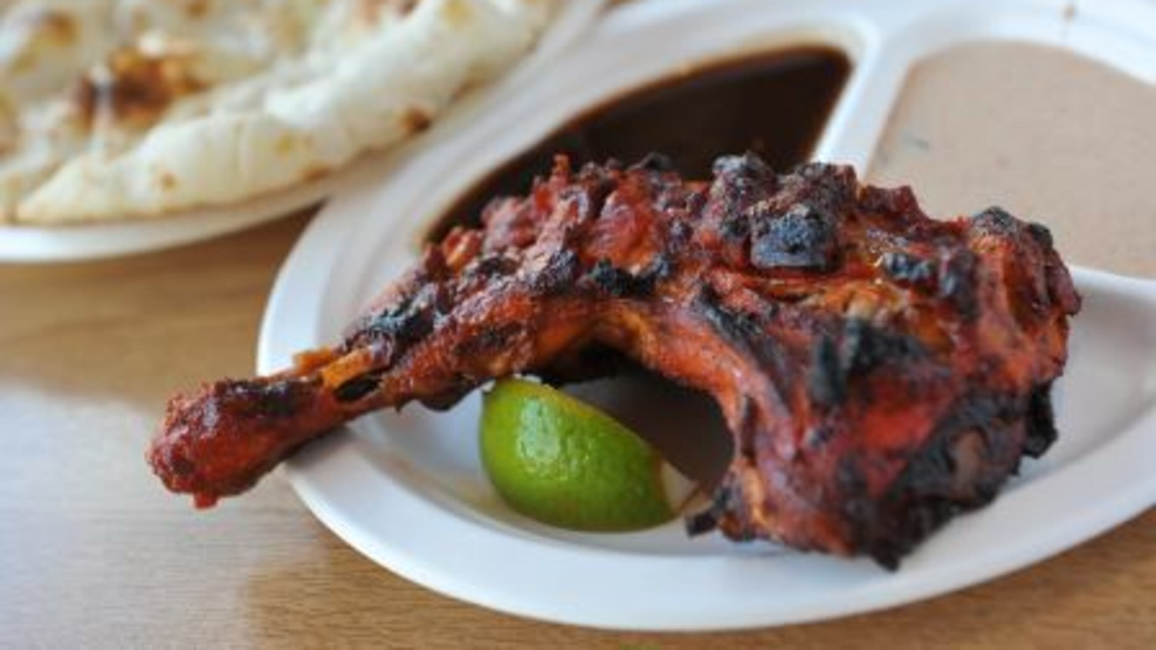 Fall Dining Guide at Zyka in Decatur. FOOD: Tandoori chicken and Naan bread (Beckysteinphotography.com) Tandoori chicken and naan at Zyka.