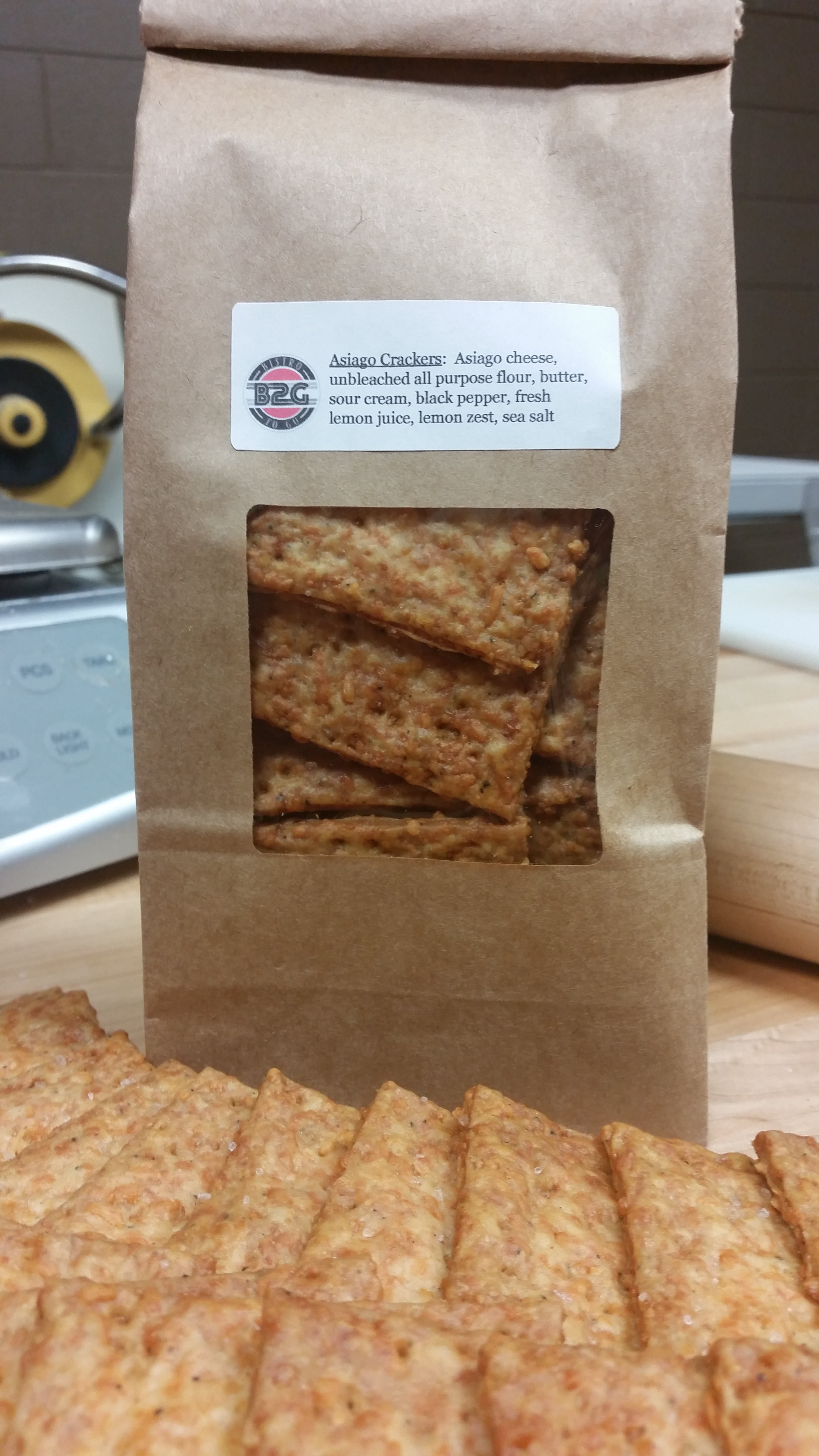 Asiago crackers from Bistro 2 Go