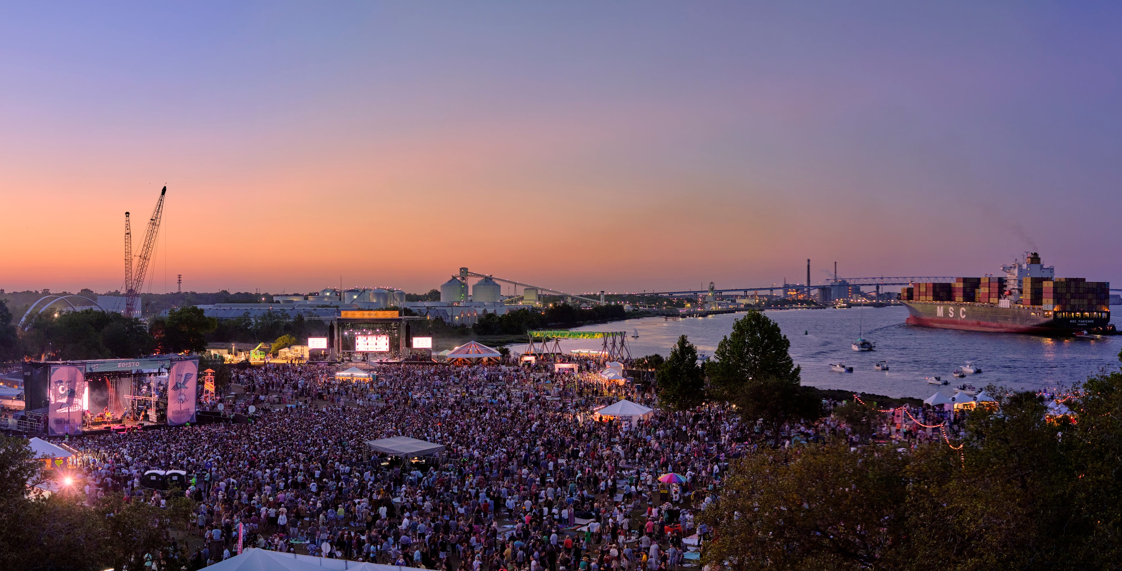 Aerial of High Water Festival. Photo by Grant Hodgeon.