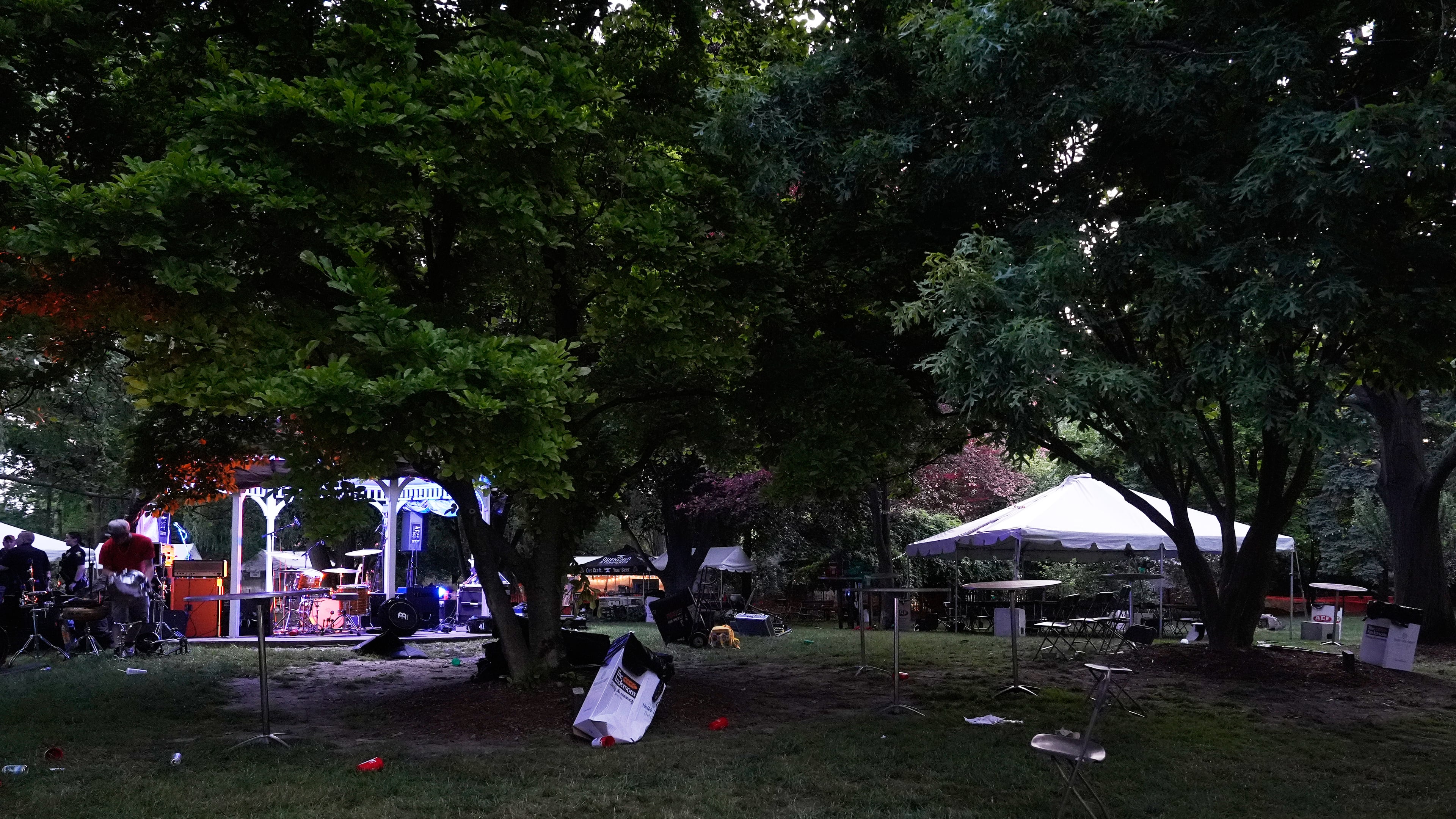 The Agnes Reynolds Jackson Arboretum is shown where multiple people were shot at a community festival Saturday, June 6, 2026, in Toledo, Ohio. (AP Photo/Paul Sancya)