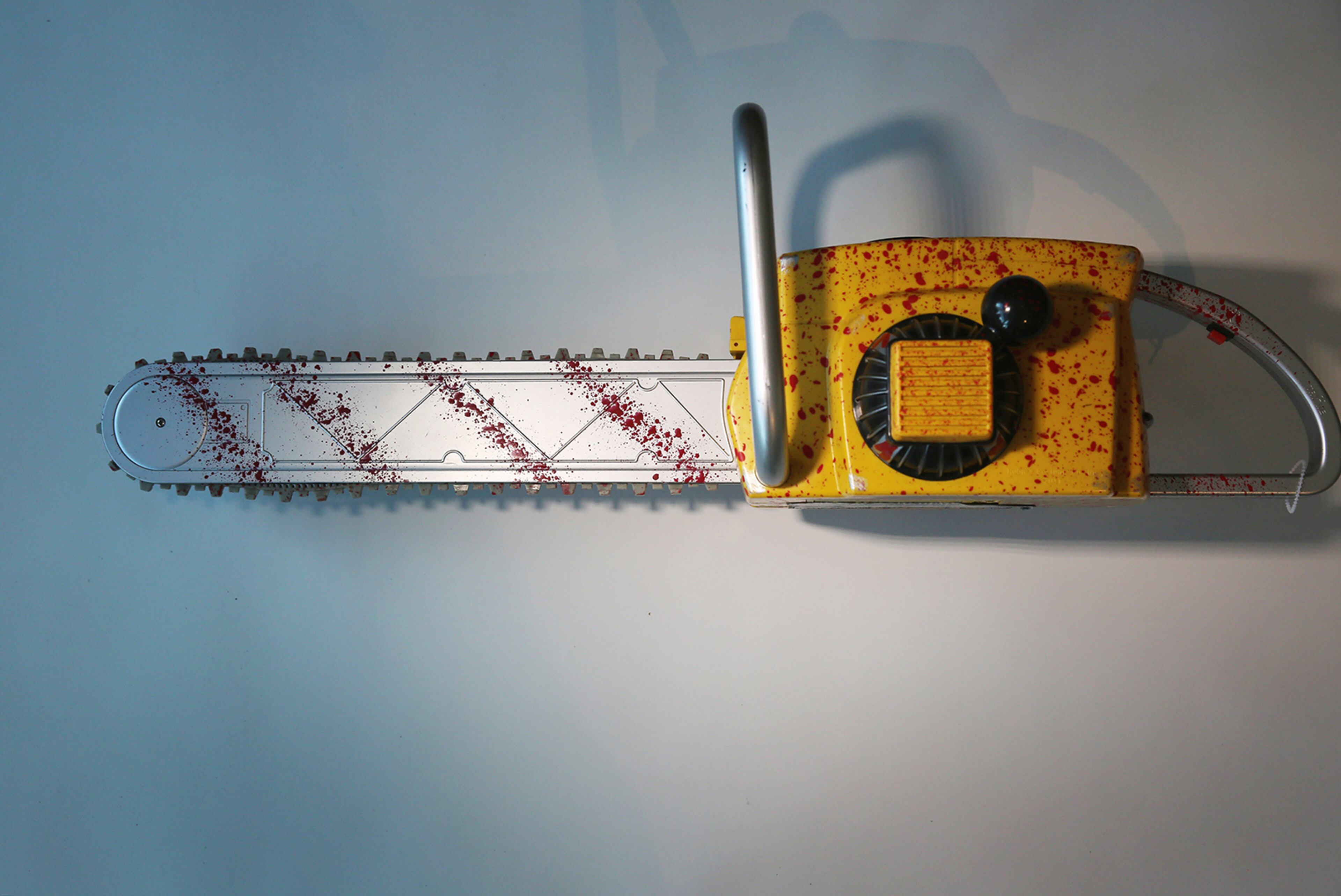 NEW YORK, NY - NOVEMBER 18: A toy chainsaw is displayed after being confiscated at an airport security checkpoint at the JFK International Airport on November 18, 2014 in New York City. The Transportation Security Administration (TSA), displayed a cash of weapons and prohibited items taken up from travelers at airport security checkpoints and from checked luggage. The federal agency is reminding people to pack carefully during the heavy holiday travel season. (Photo by John Moore/Getty Images)