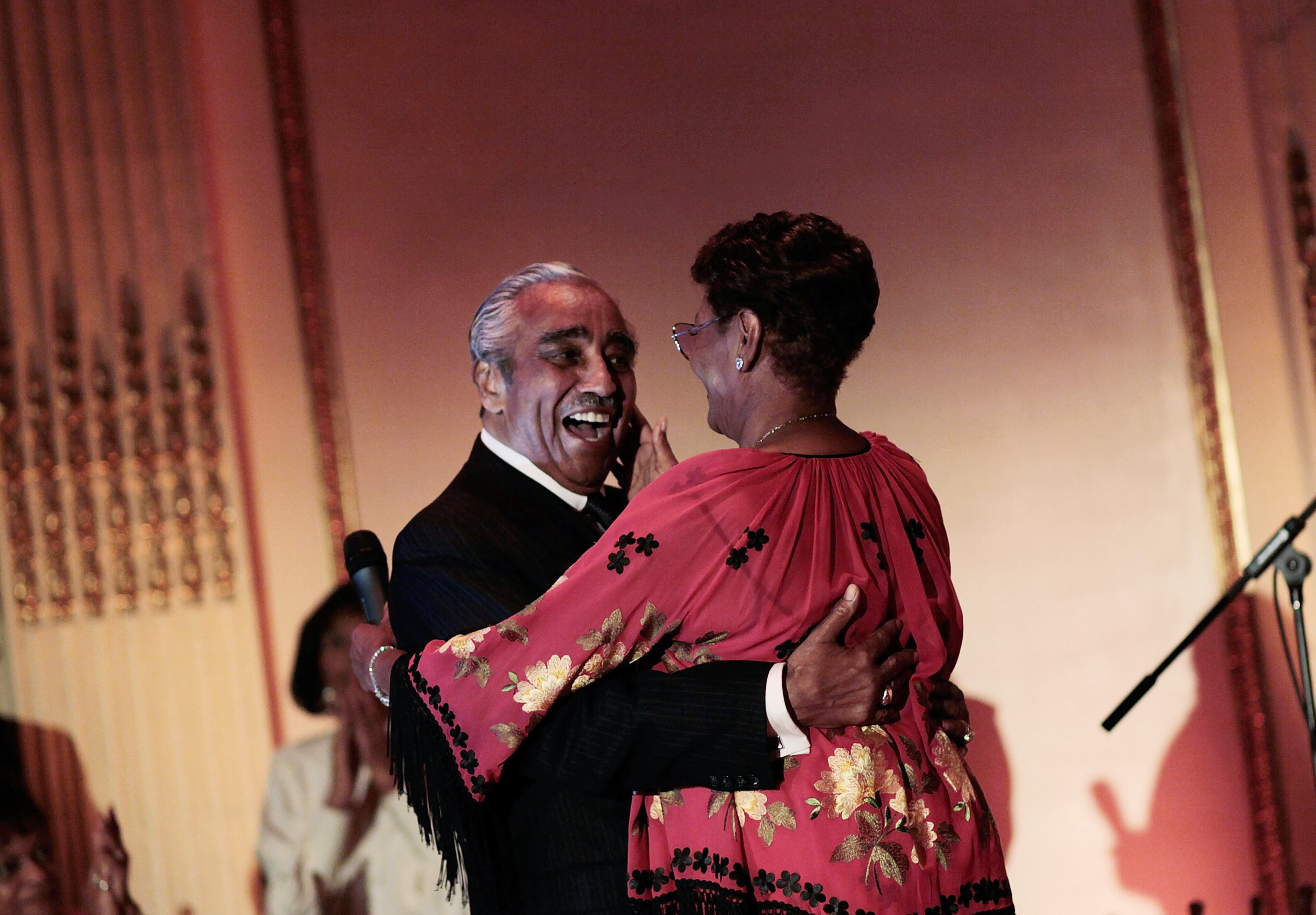 Entertainer Dionne Warwick (R) hugs Congressman Charles Rangel (D-NY) after singing for him at a party to celebrate his 80th birthday August 11, 2010 in New York City. The party and fundraising gala at New York's Plaza Hotel was held on schedule despite a slate of 13 alleged ethics violations against the venerable congressman and a potential House trial in September. Rangel's actual birthday was on June 11.