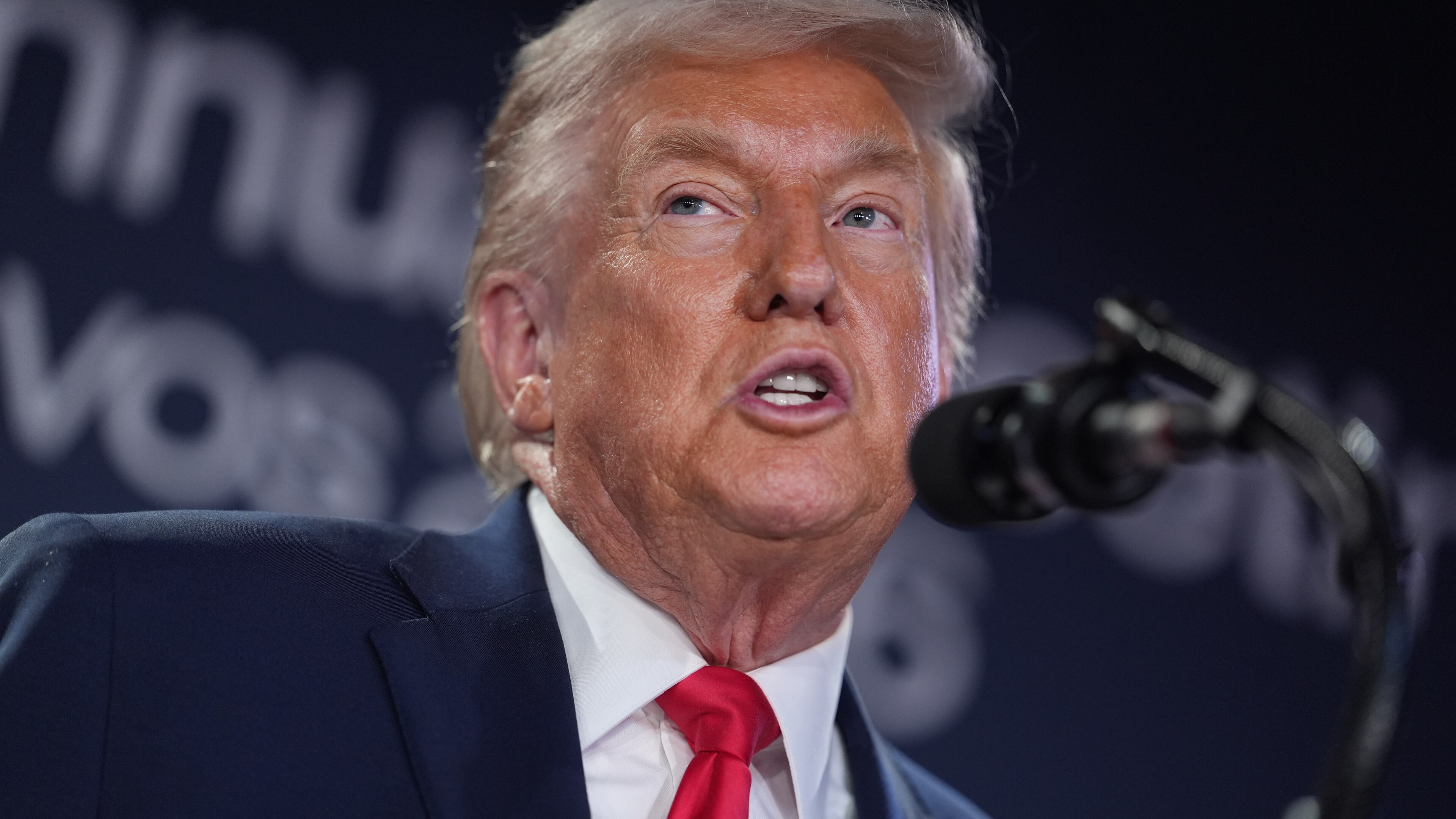 President Donald Trump speaks during a meeting of Global Business Leaders at the Annual Meeting of the World Economic Forum in Davos, Switzerland, Wednesday, Jan. 21, 2026. (AP Photo/Evan Vucci)