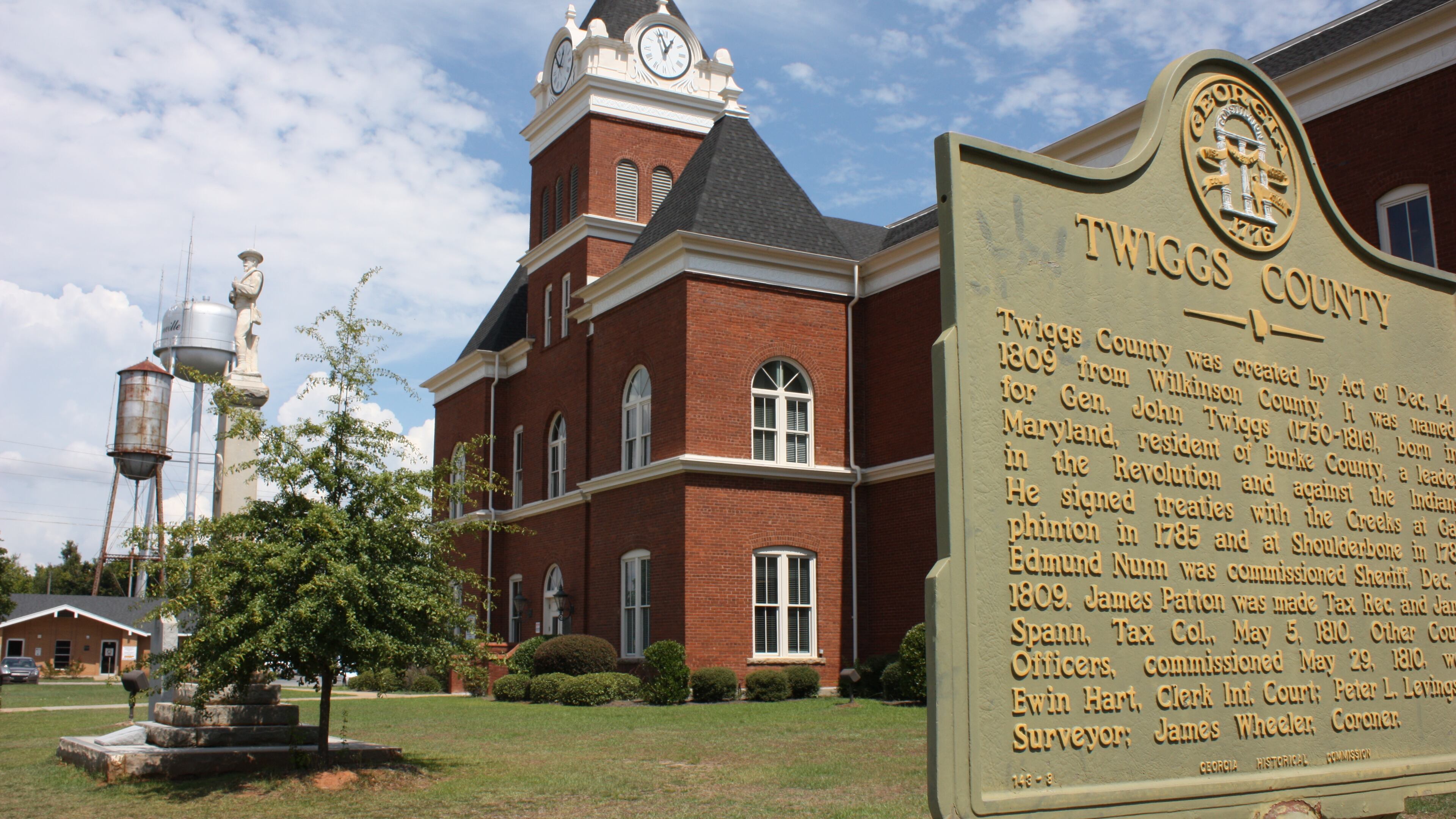 The Twiggs County Courthouse in Jeffersonville, Ga. Twiggs County, southeast of Macon, has a population of about 9,000.