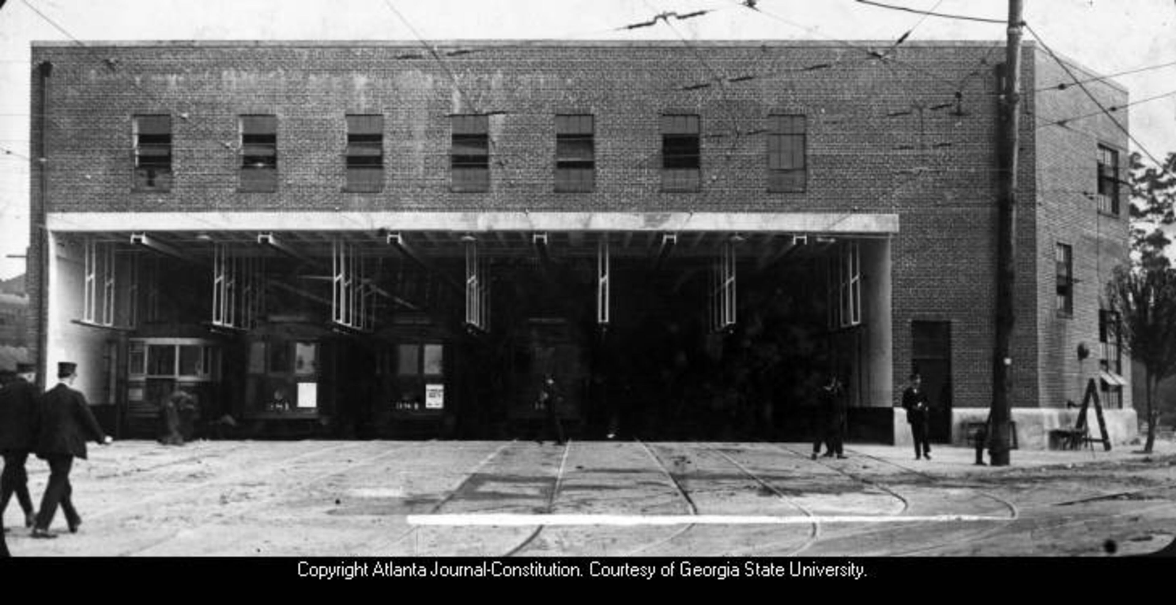 1927 -- The Ashby Street Trolley Barn (or Car Barn) was added to the National Register of Historic Places in 1998. LANE BROS. PHOTOGRAPHIC COLLECTION / GSU