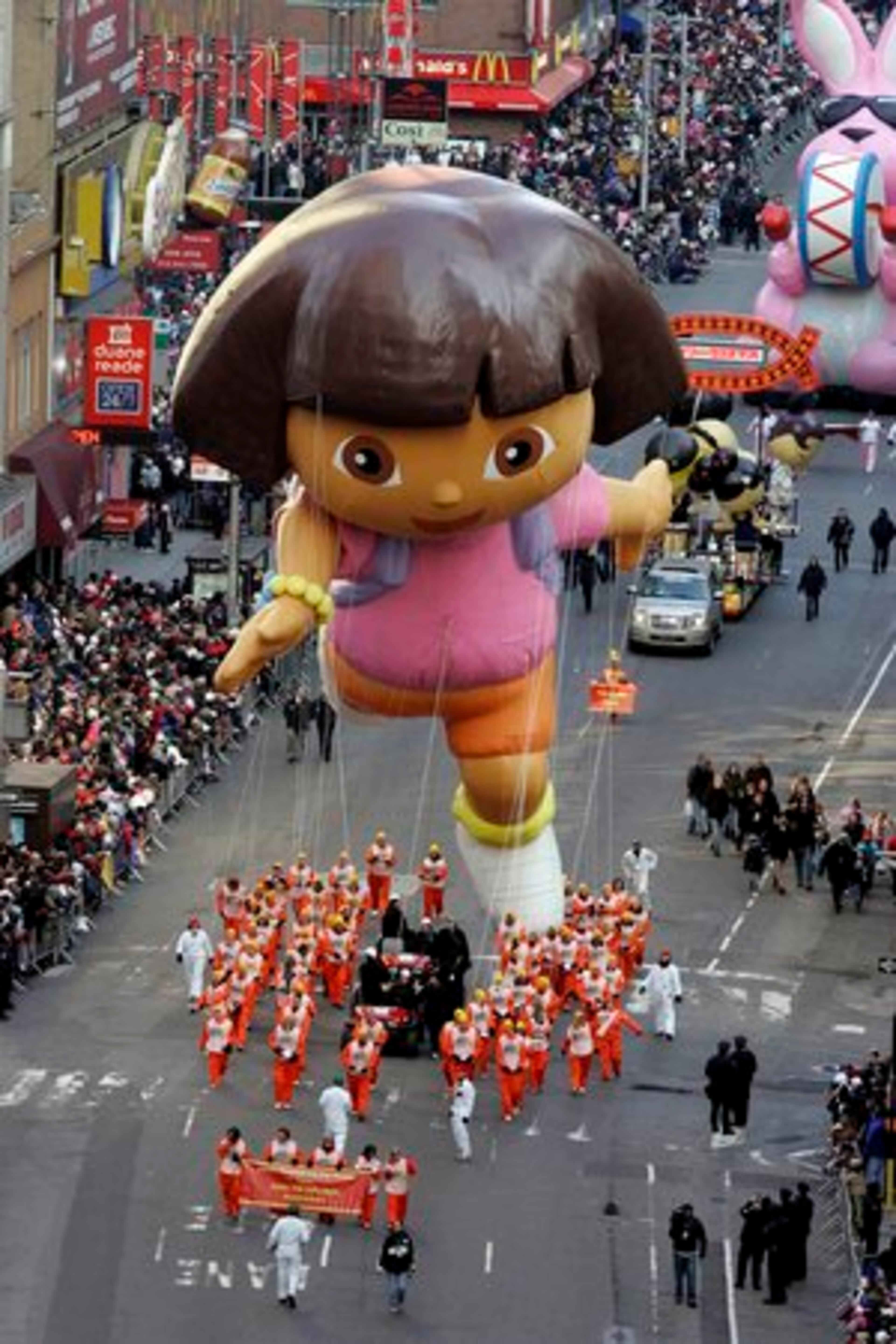 A Dora the Explorer float was among 28 in this year's parade, which was expected to draw nearly 3 million spectators along its route in New York.