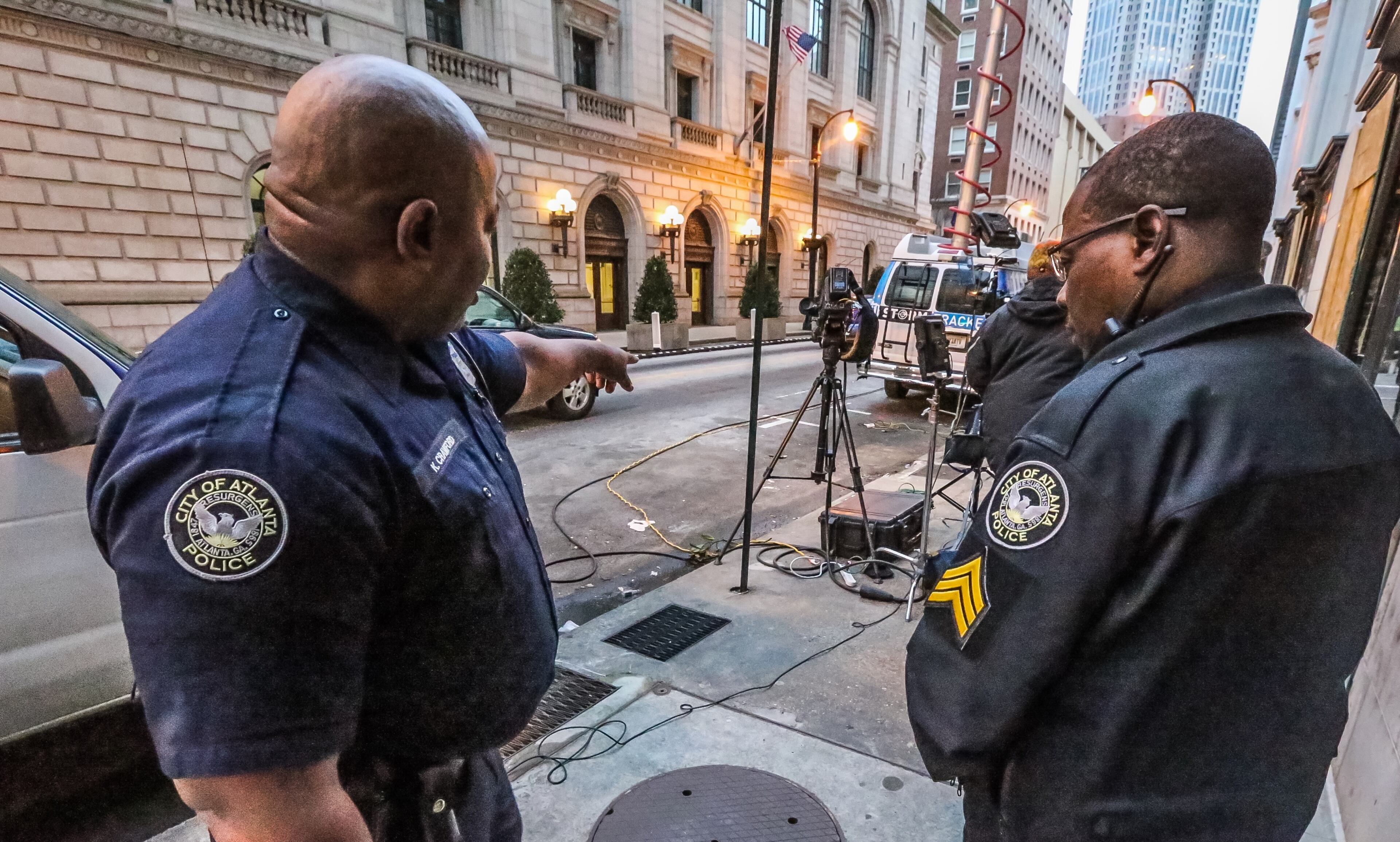 Atlanta police believe a shooting that injured four people started as an argument outside a downtown JR Crickets restaurant Wed., Feb. 24, 2016. JOHN SPINK / JSPINK@AJC.COM