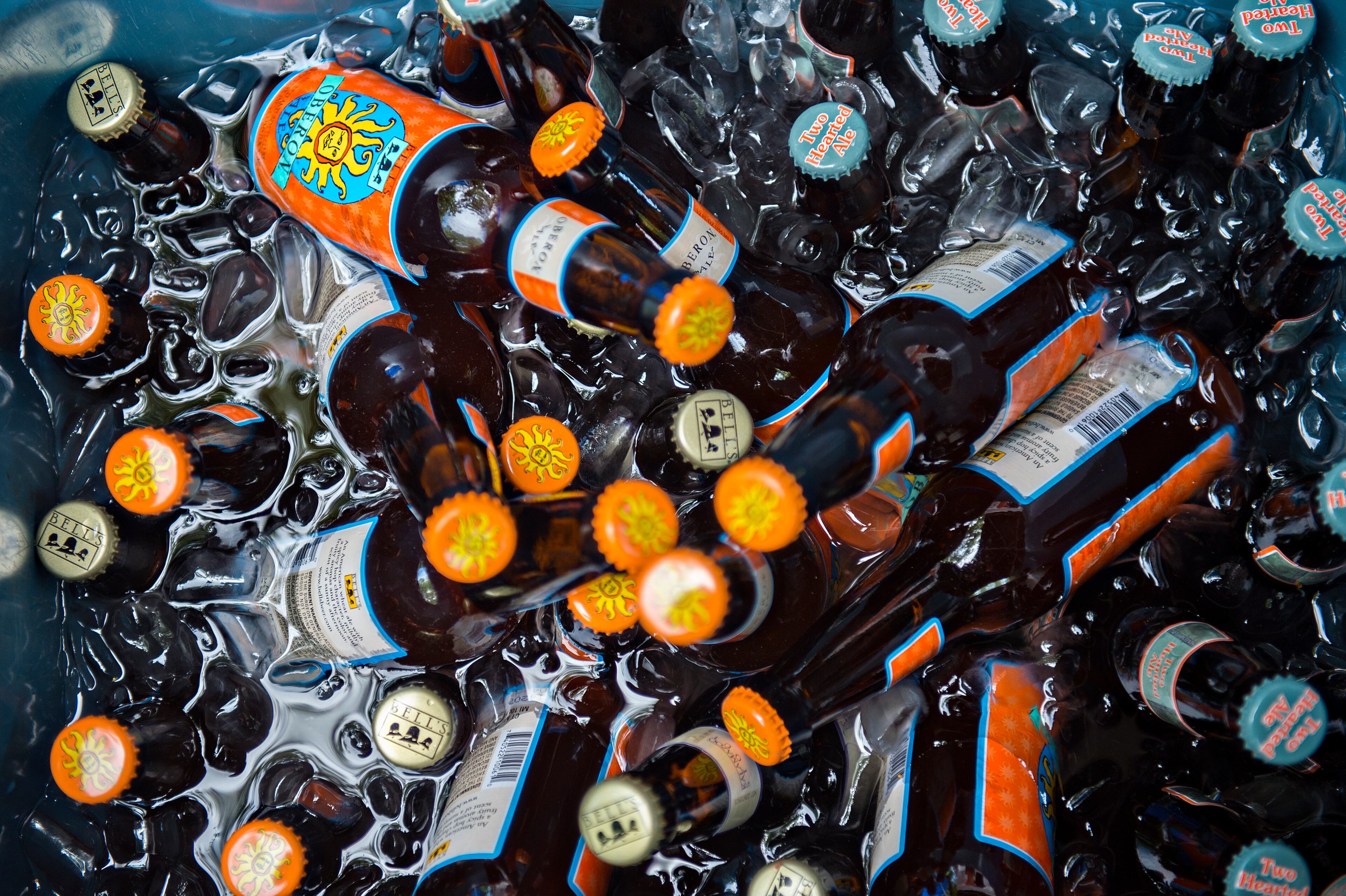 Bottles of beer from Bell's Brewery sit in a bucket of ice during the East Atlanta Beer Fest at Brownwood Park on Saturday, May 16, 2015. Thousands of people attended the 12th annual festival which featured 175 craft beers. JONATHAN PHILLIPS / SPECIAL
