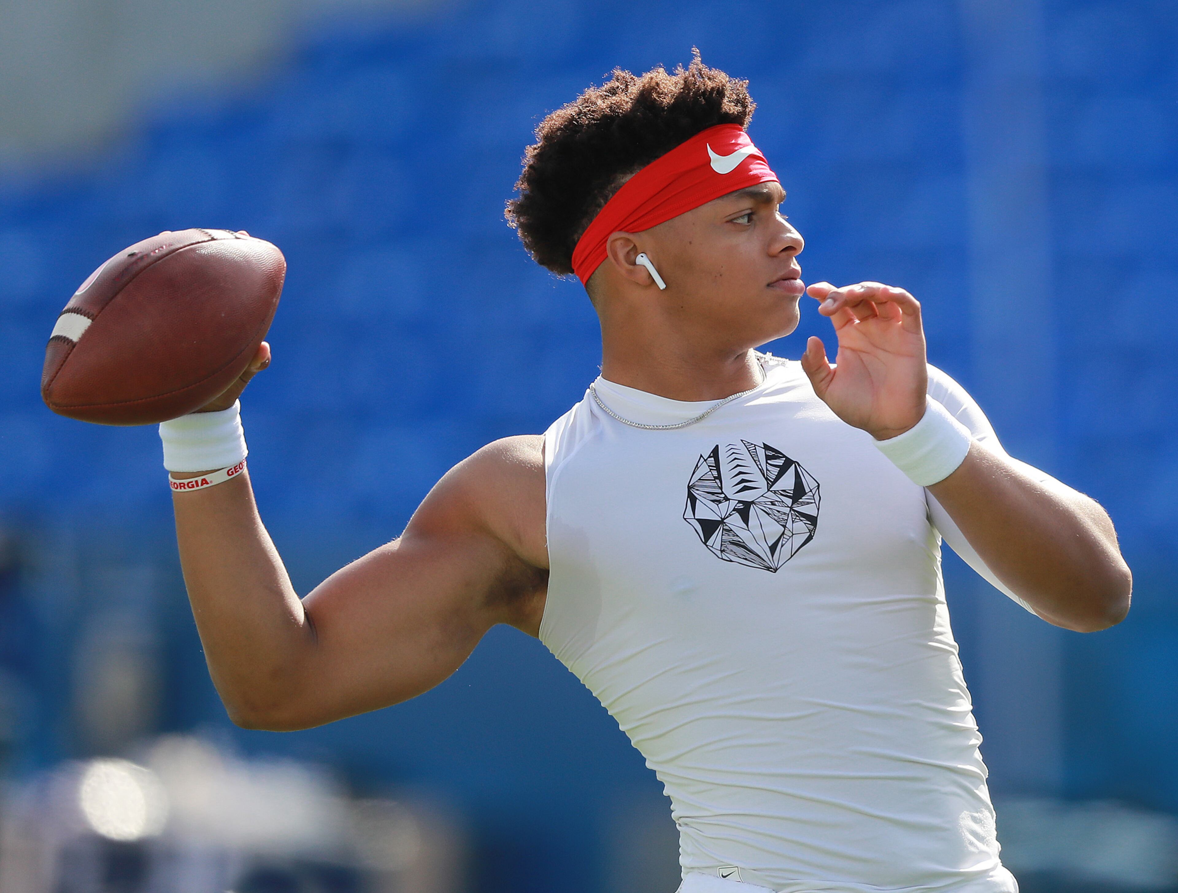 Included in Fields' college numbers are four passing TDs and four rushing TDs in his lone season at the University of Georgia in 2018.