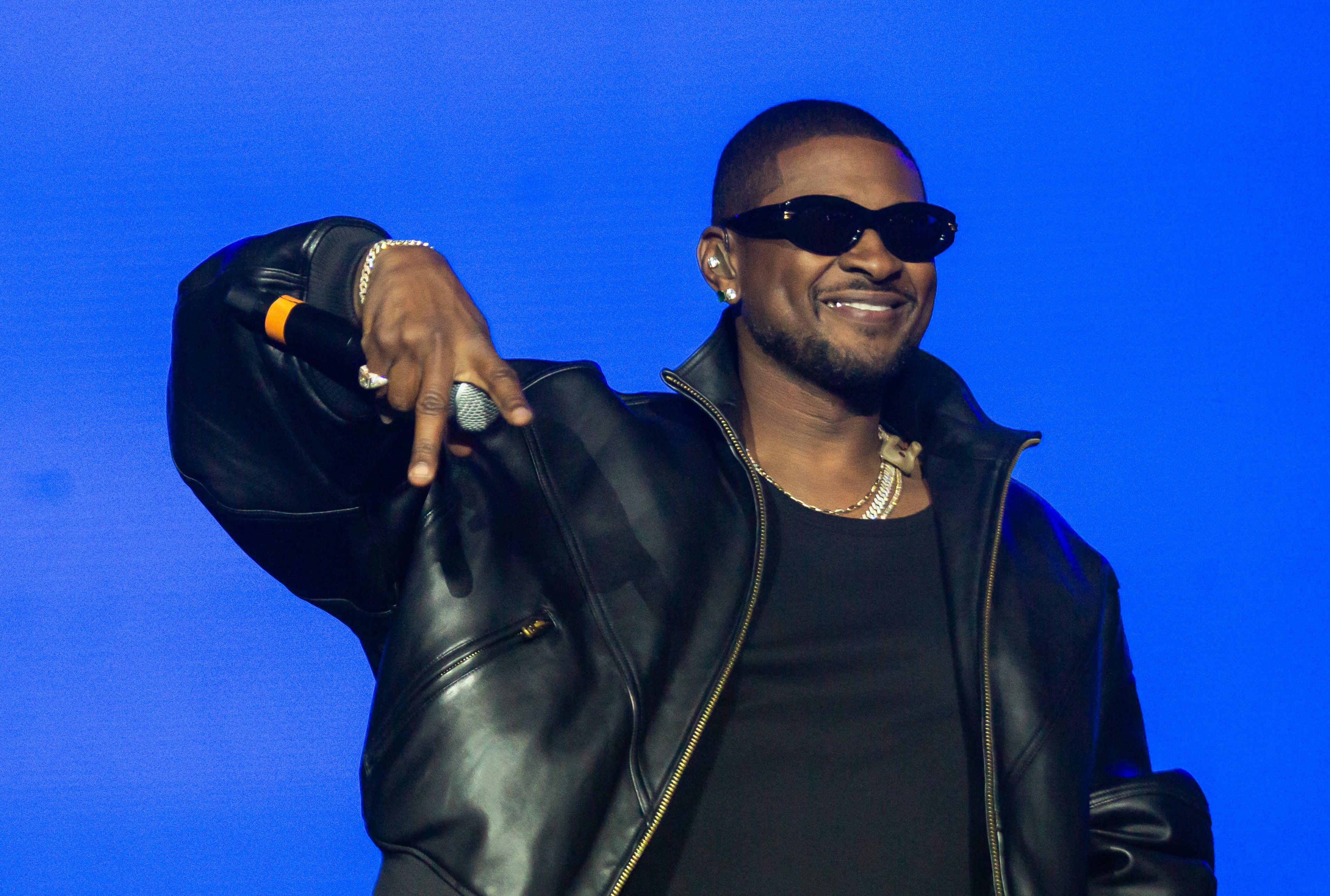 Usher (pictured) — who was one of the many special guests who appeared with Ludacris at One Musicfest at Piedmont Park in 2025 — will perform five shows with Chris Brown at Mercedes-Benz Stadium in November. (Ryan Fleisher for the AJC)