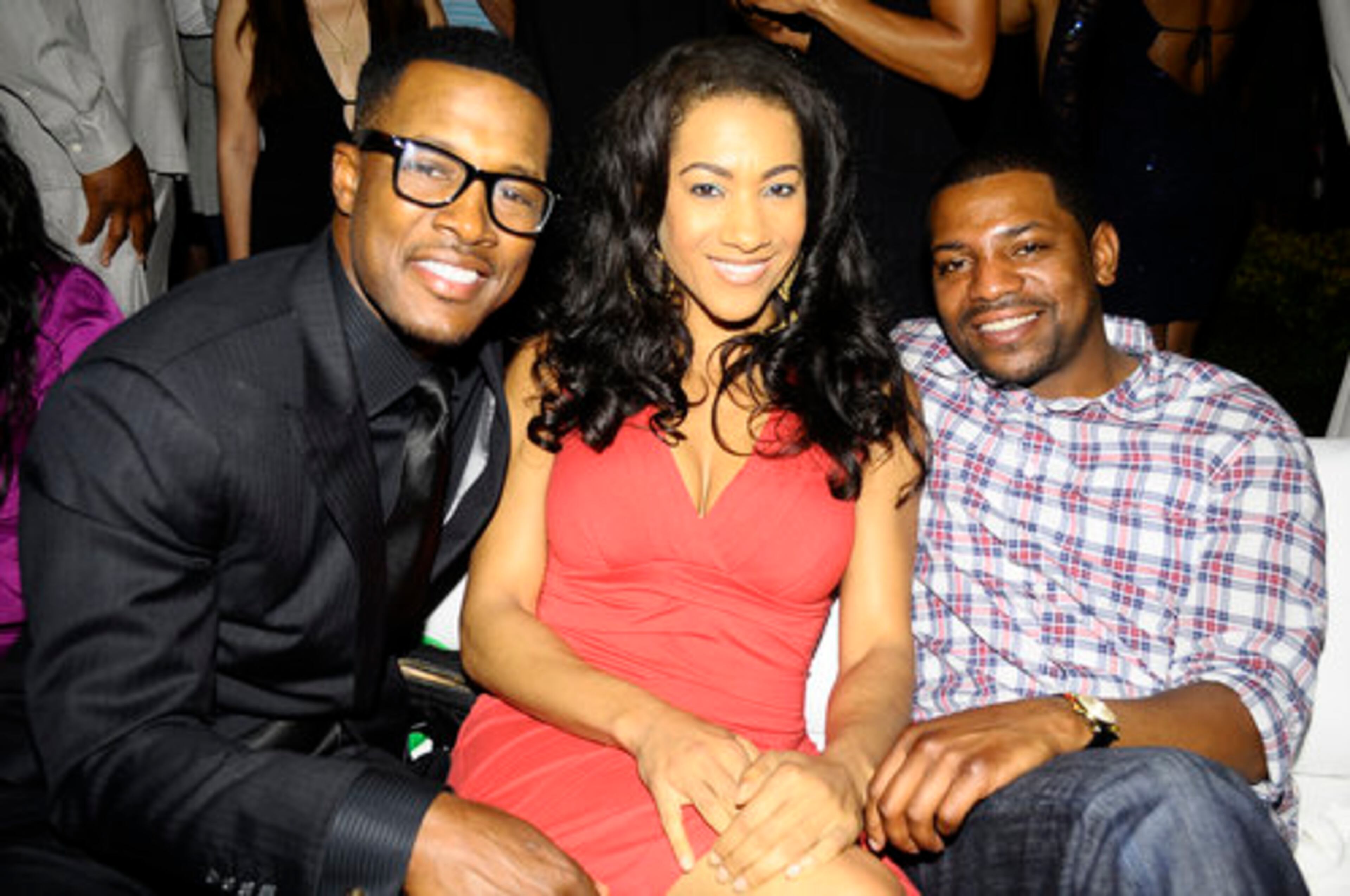 Flex Alexander, Monica Cabbler and Mekhi Phifer hang out at the party.