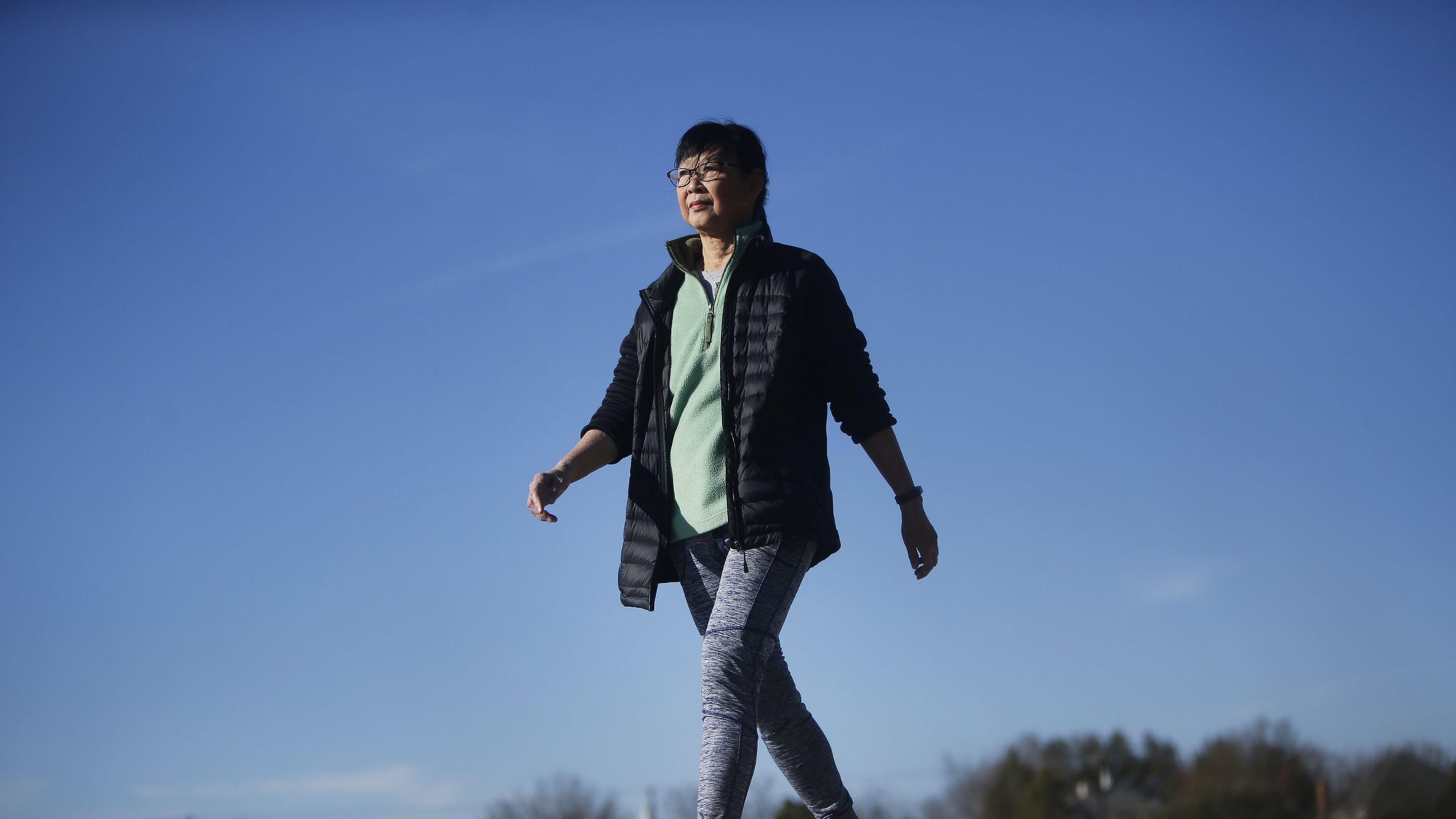 Mae Onsry, 66, of Dallas, walks near Flag Pole Hill in Dallas on Monday, Jan. 8, 2018. Onsry had never followed a workout routine before volunteering to be part of a study, but is now an avid walker. The study was conducted by the Dallas-based Institute for Exercise and Environmental Medicine, a collaboration between UT Southwestern Medical Center and Texas Health Presbyterian Hospital Dallas. (Rose Baca/The Dallas Morning News/TNS)