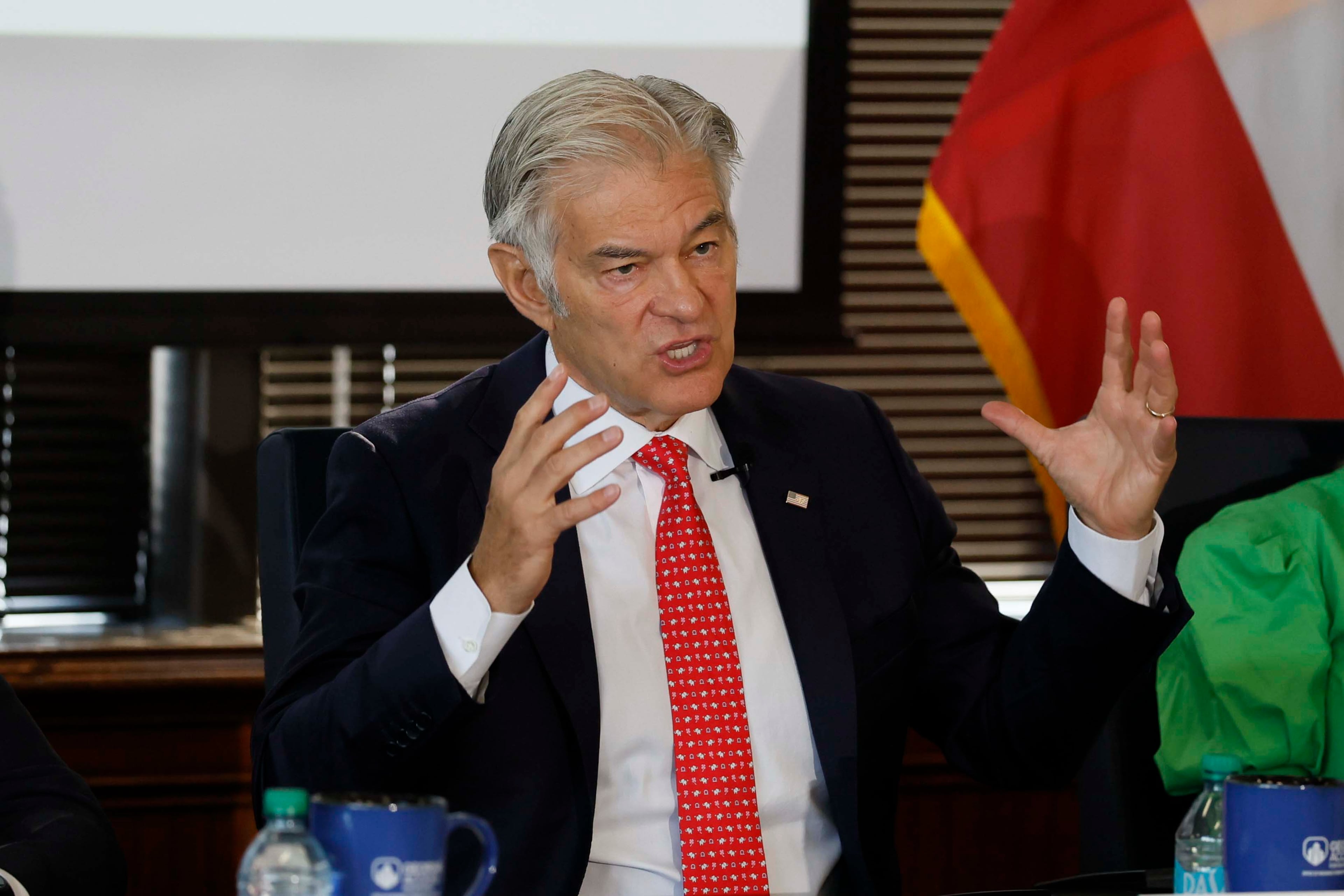 Medicare & Medicaid Services Administrator Dr. Mehmet Oz speaks during a roundtable with health leaders in Atlanta on Monday. (Miguel Martinez/AJC)