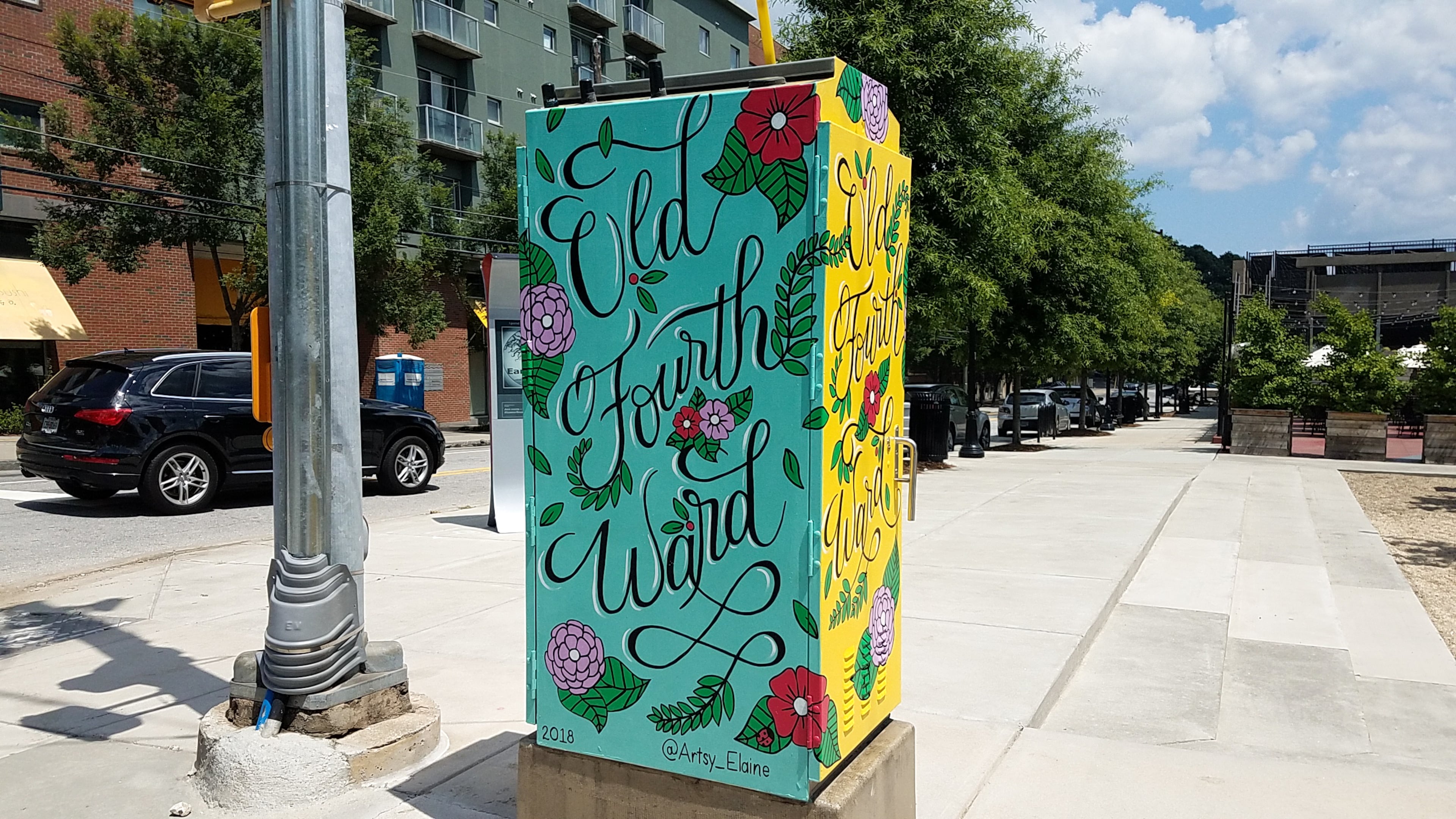 Elaine Stephenson's Old Fourth Ward utility box is at North Avenue and Glen Iris Drive.