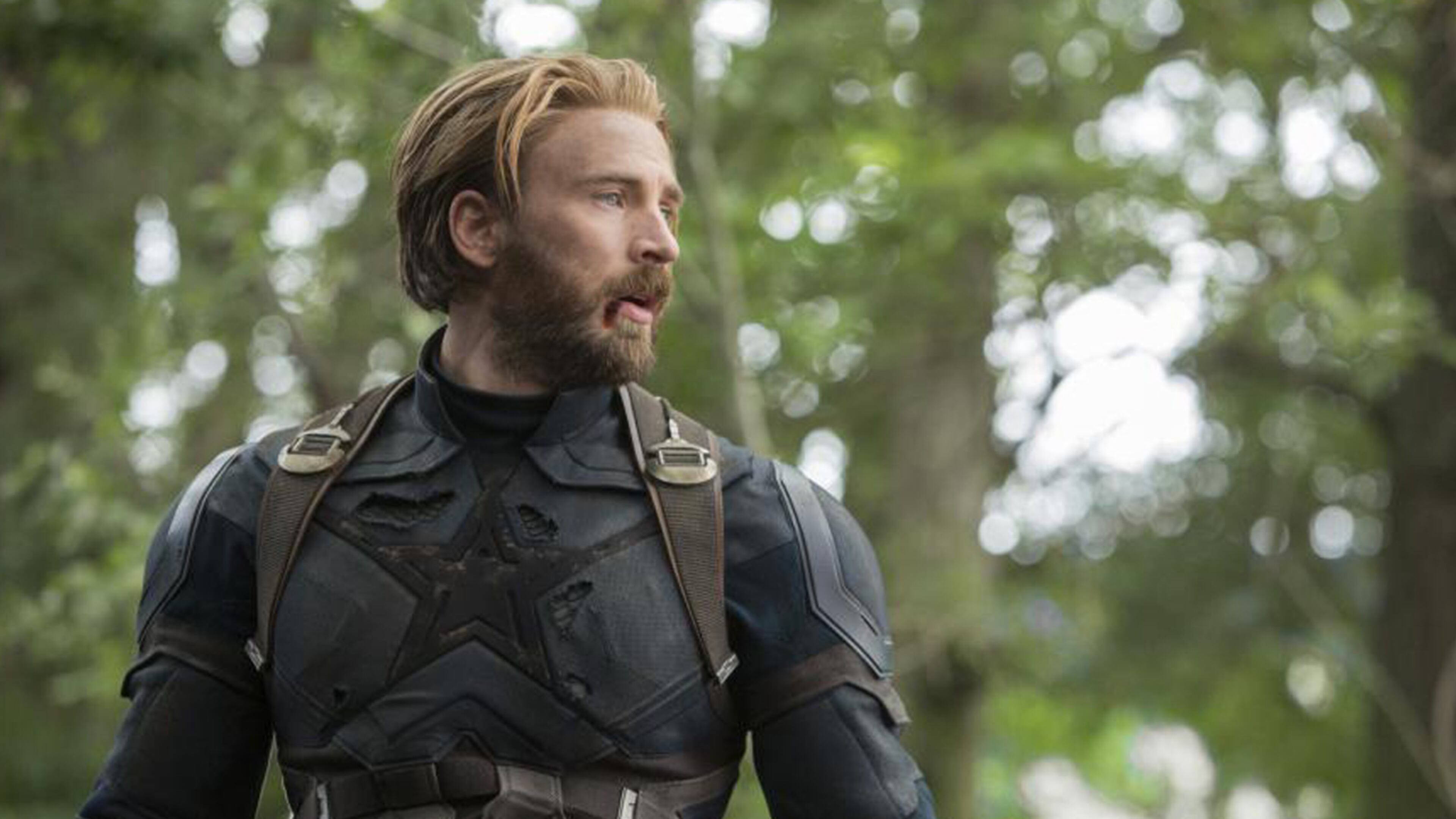 Chris Evans, in his popular "Captain America" role in "Avengers: Infinity War."