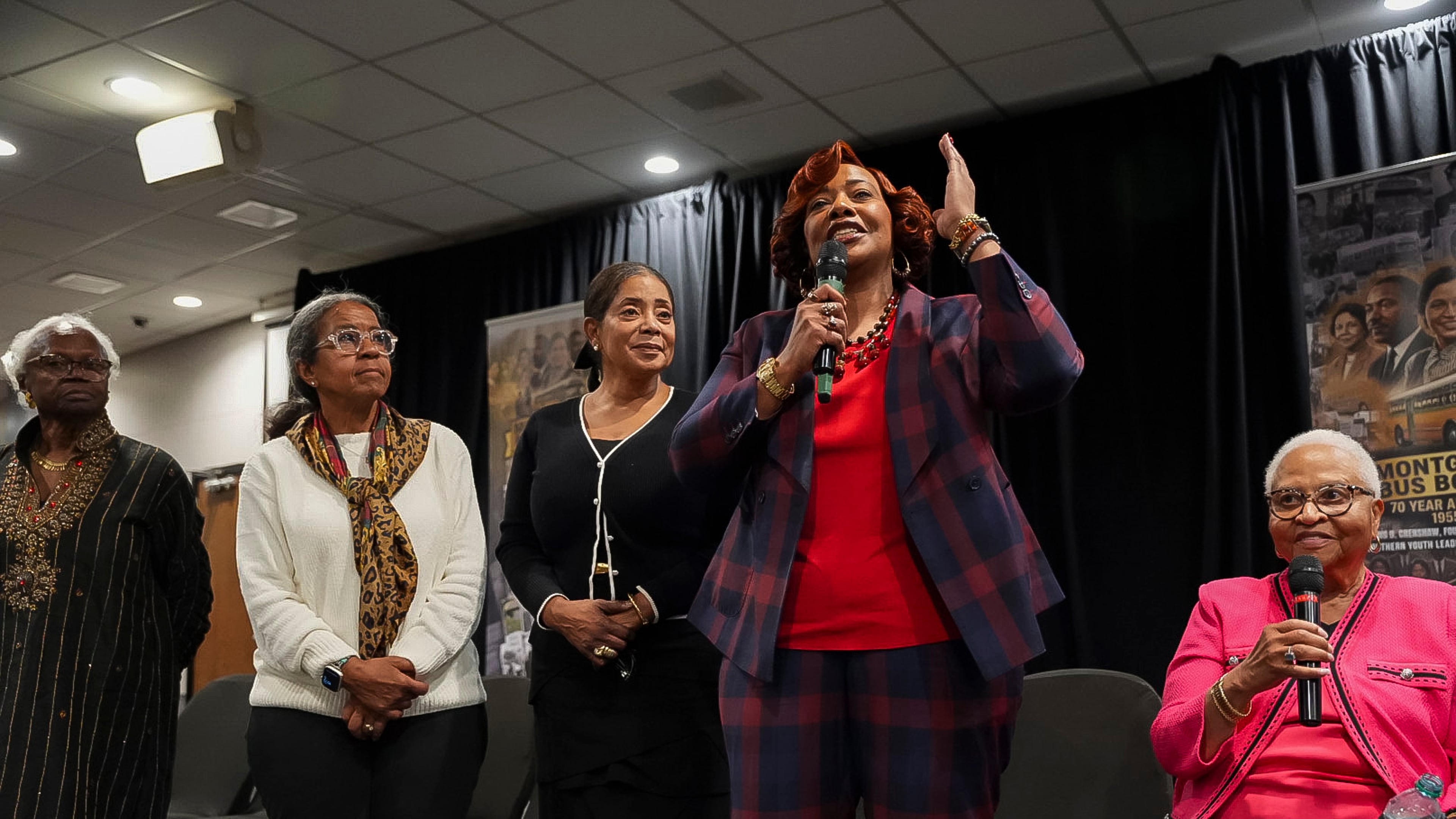 Rev. Dr. Bernice A. King, daughter of the late Rev. Martin Luther King Jr., speaks during a "family reunion" held to commemorate the 70th anniversary of the Montgomery Bus Boycott, Friday, Dec. 5, 2025, in Montgomery, Ala. (AP Photo/Olivia Bowdoin)
