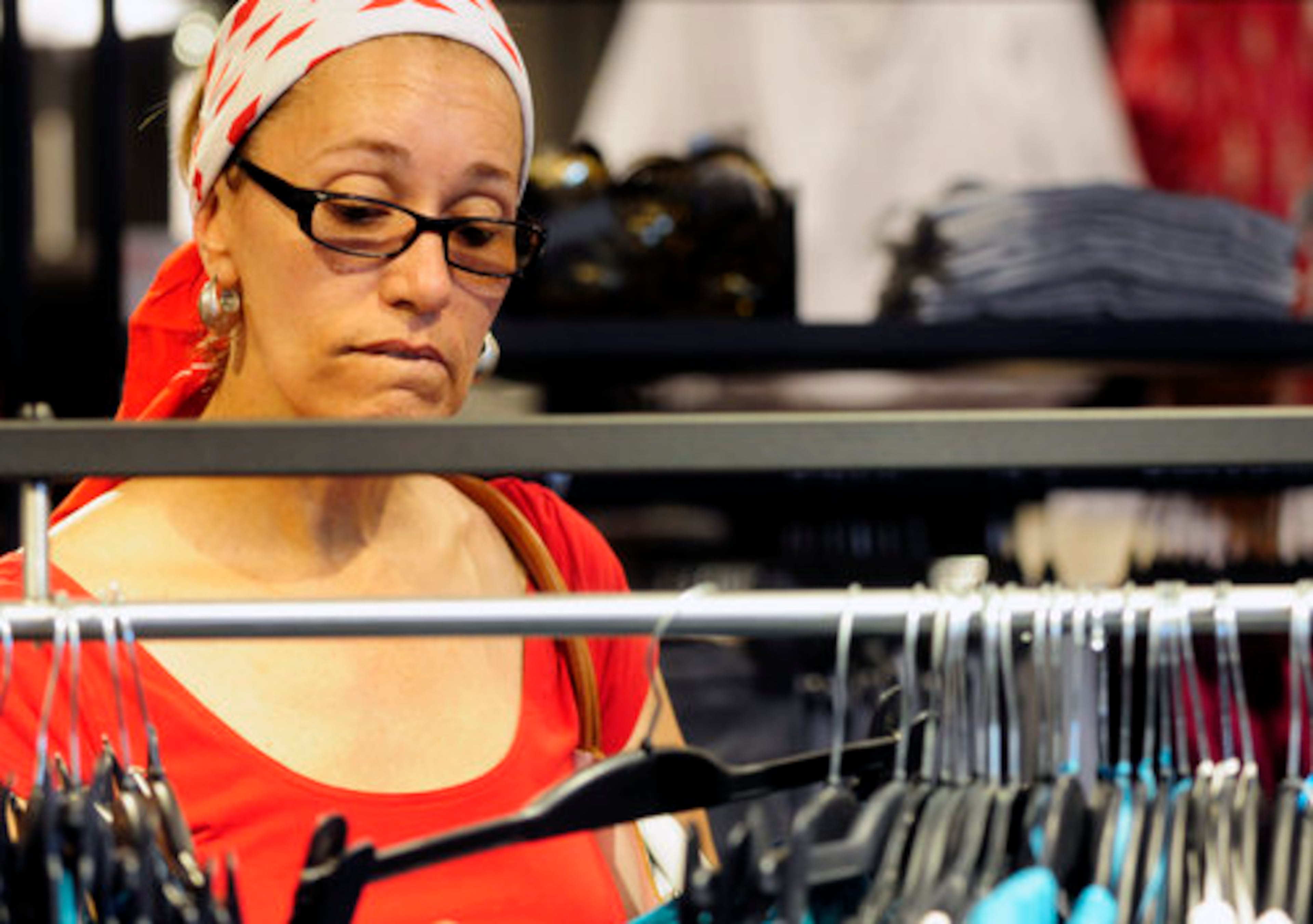 Vicky Axam, 52, of Atlanta, says her two daughters talked her into coming to the new shop.