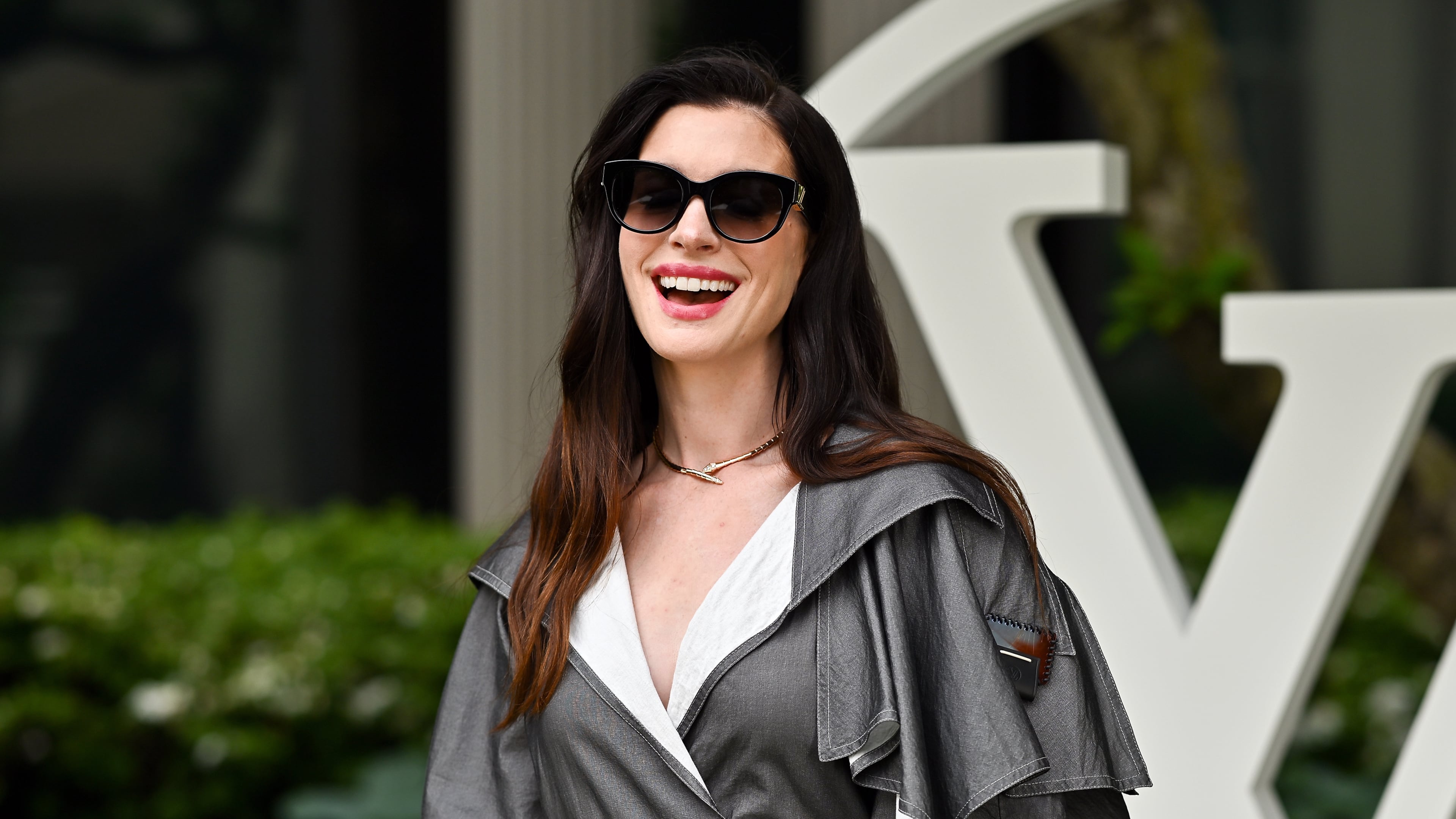 Anne Hathaway attends the Louis Vuitton Cruise 2027 Collection fashion show at The Frick Collection on Wednesday, May 20, 2026, in New York. (Photo by Evan Agostini/Invision/AP)
