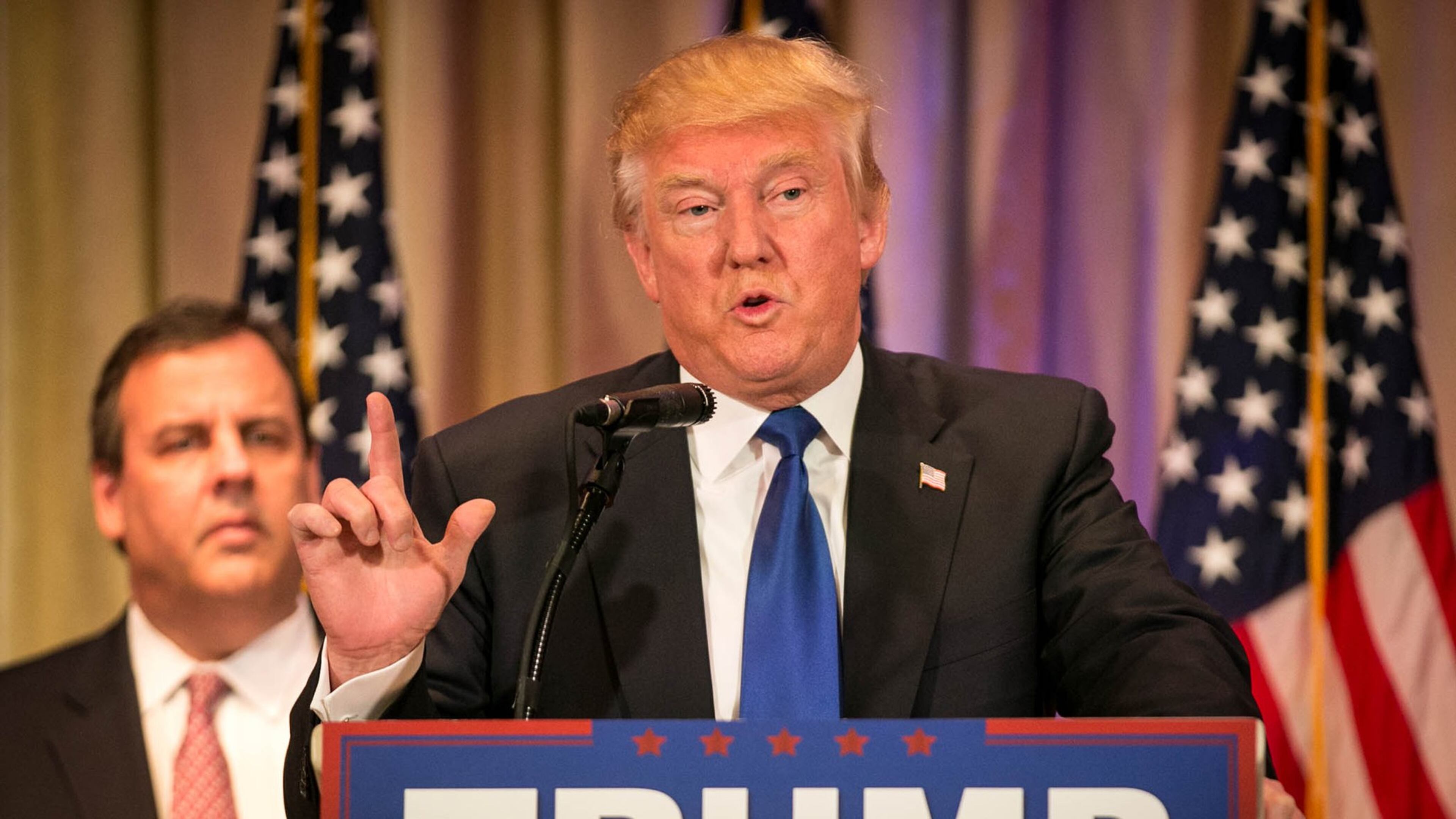 Donald J. Trump Super Tuesday press conference at Mar-A-Lago in Palm Beach, Fla. on Tuesdday March 1, 2016. (Allen Eyestone / The Palm Beach Post)