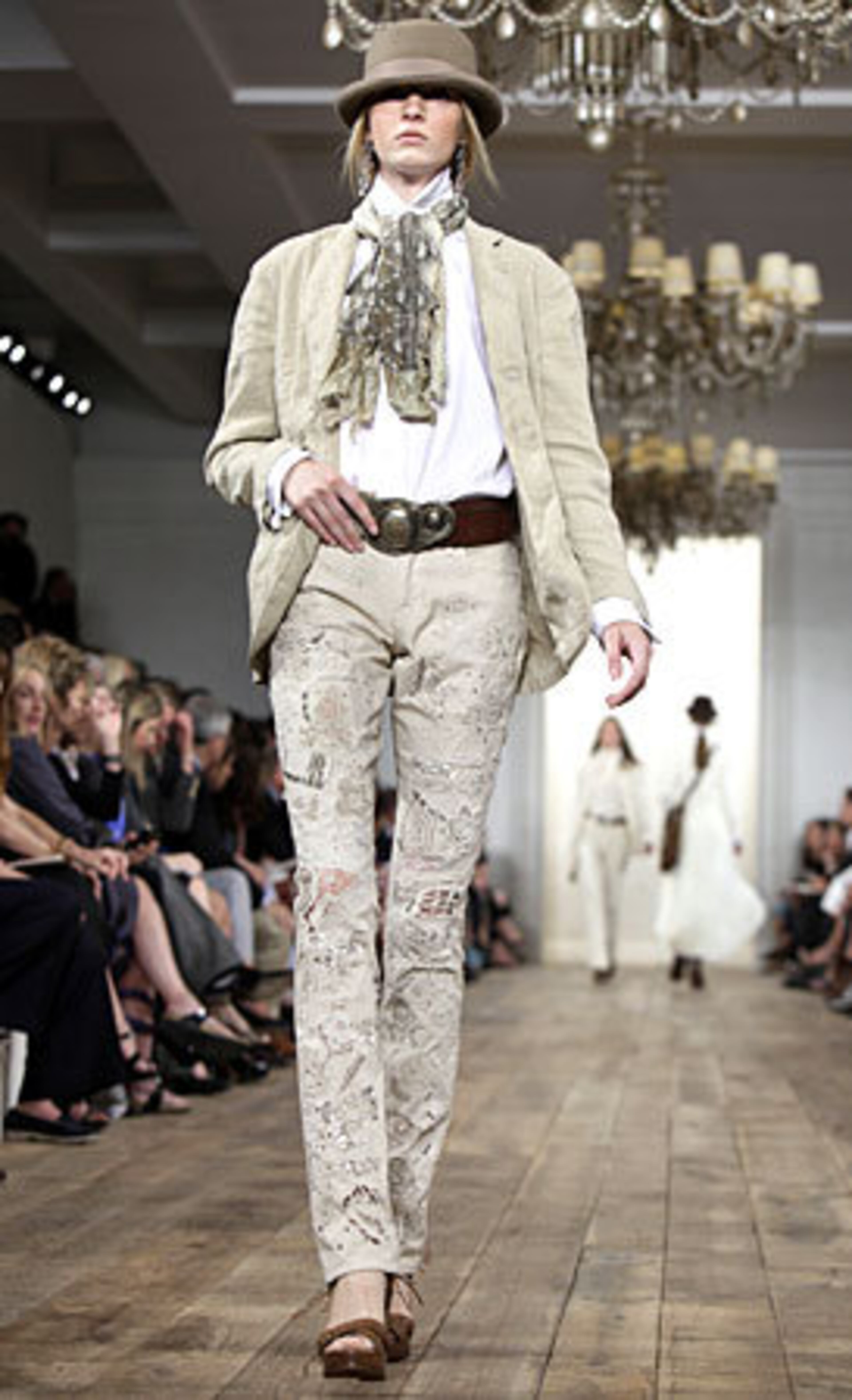 The spring 2011 collection of Ralph Lauren is modeled during Fashion Week in New York, Thursday, Sept. 16, 2010.