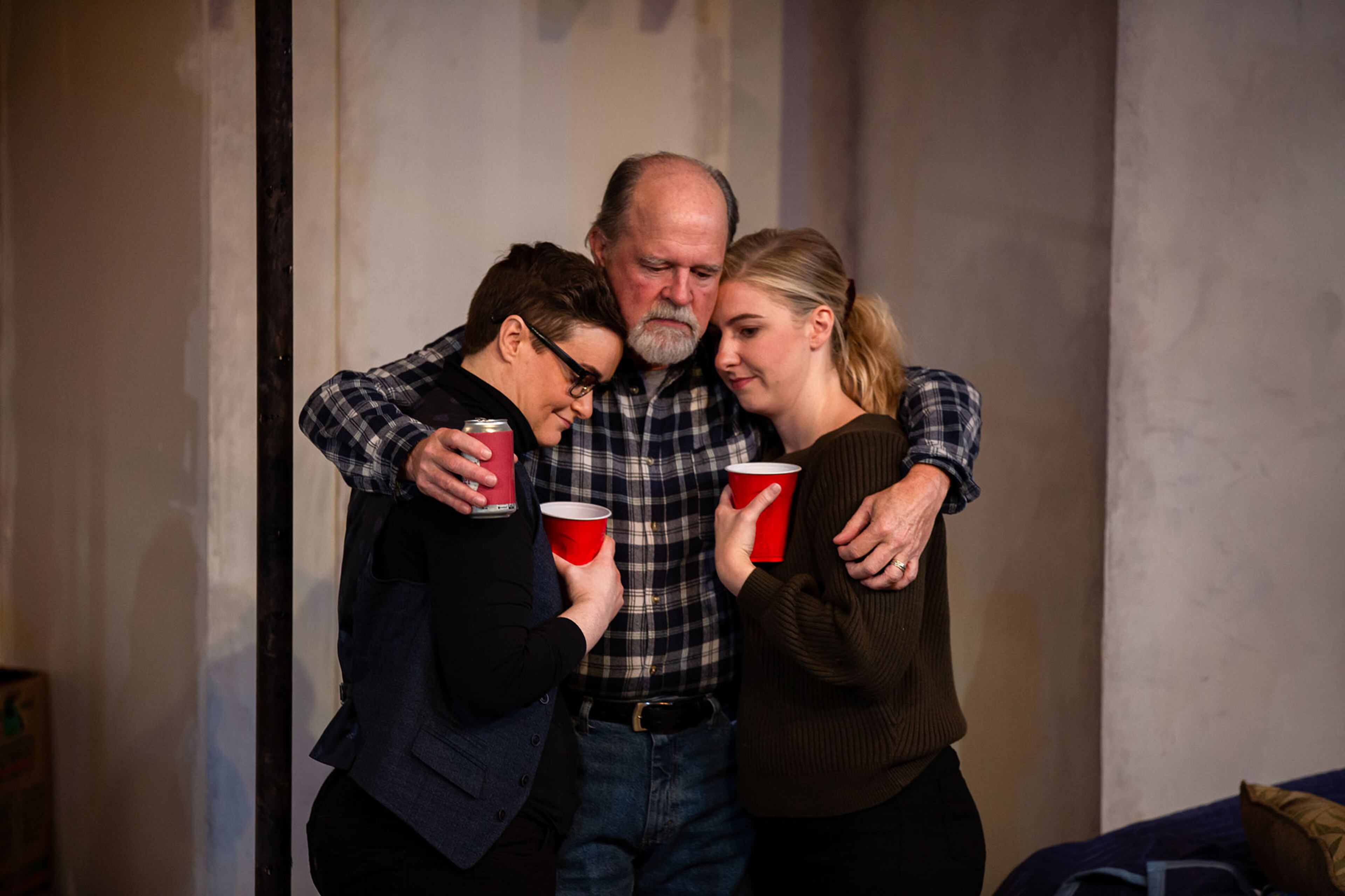 Rhyn McLemore as Aimee (from left), Allan Edwards as Erik, Maggie Larson as Brigid in the family drama "The Humans" at Theatrical Outfit through June 25, 2023.
(Courtesy of Nick Hattings)
