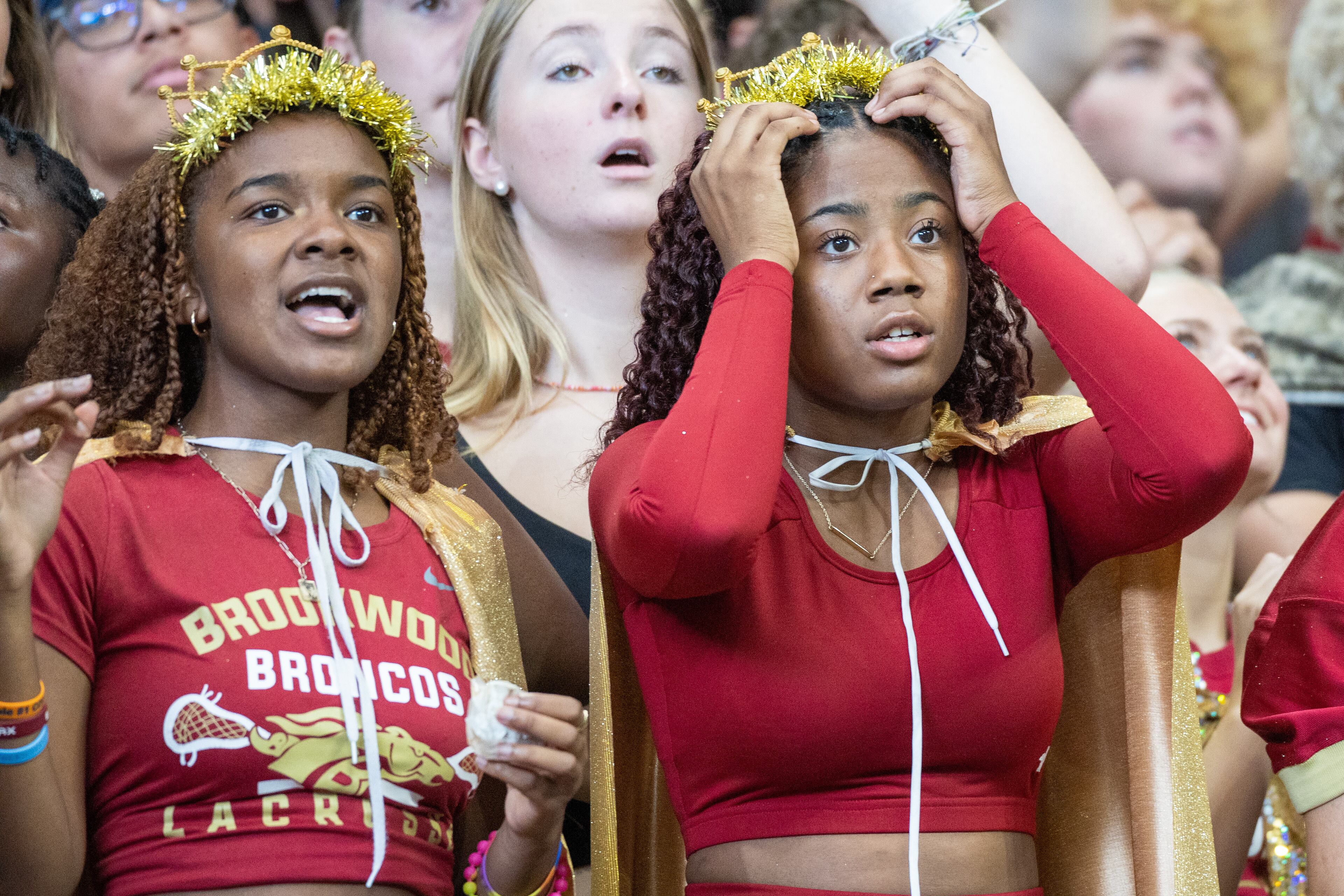 Brookwood High School football fans watch the game against Norcross during the Corky Kell Classic at the Mercedes Bens Stadium Saturday, August 20, 2022. Brookwood won 28-24. Steve Schaefer/steve.schaefer@ajc.com)