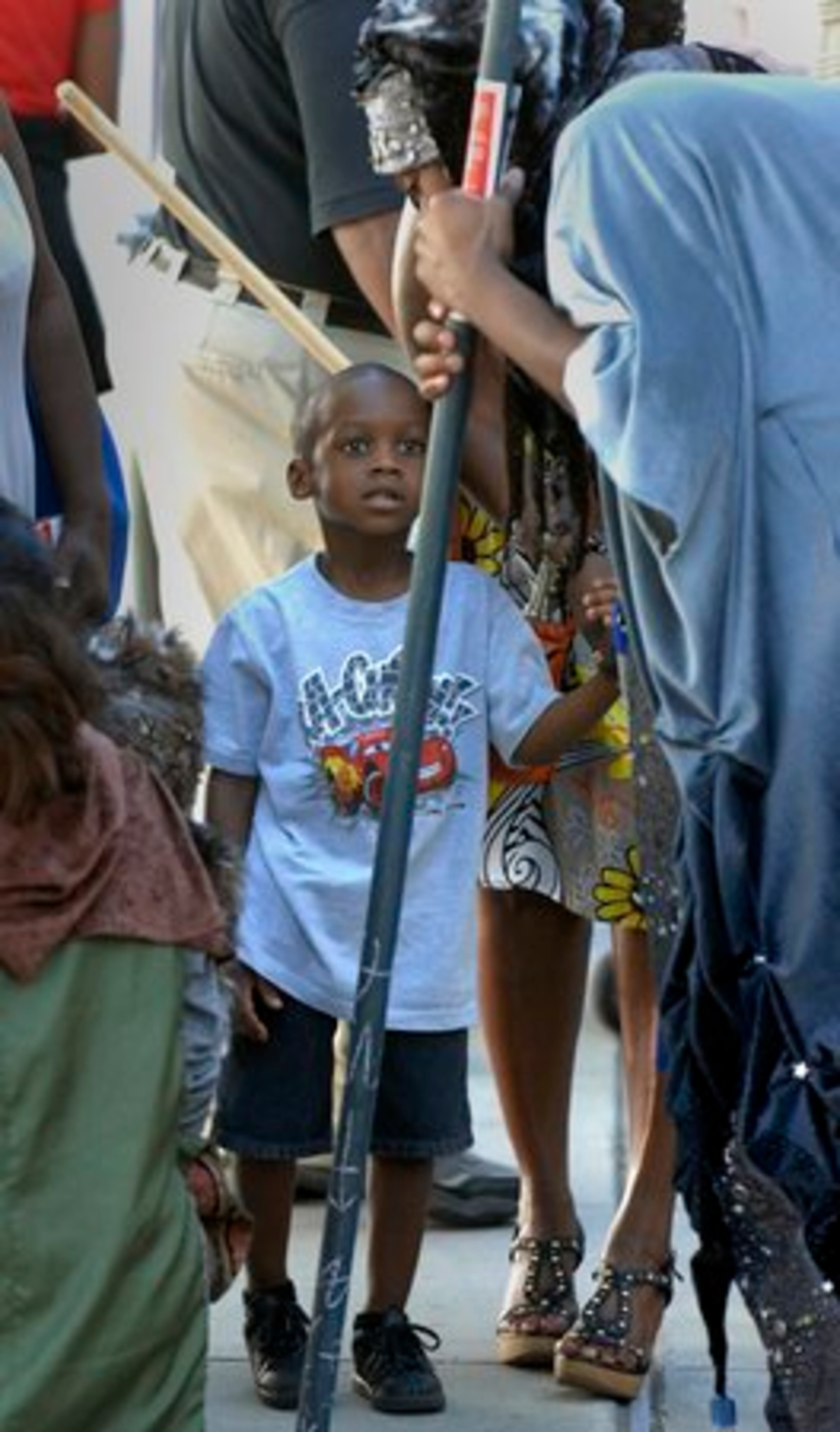 ATLANTA Kaden Patterson, 4, of Riverdale watches members of the Georgia Shakespeare group entertain during the Target Family Fun Day at the Woodruff Arts Center Sunday.