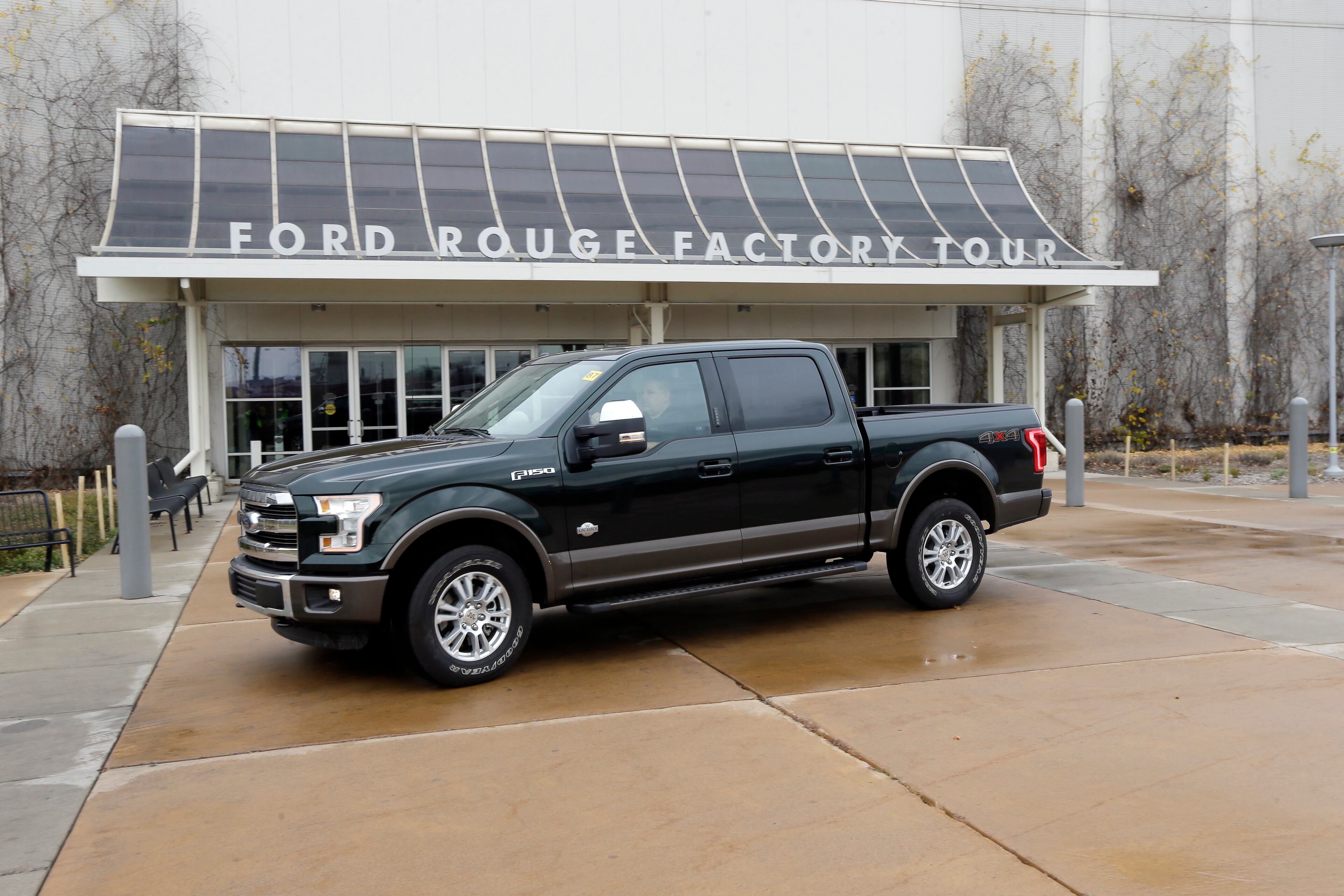 The new Ford F-150 truck is seen at the Rouge Truck Plant in Dearborn, Mich.It's the automaker's biggest bet in decades: an aluminum-sided F-150 that could set a new industry standard _ or cost the company its pickup truck crown. It will arrive on U.S. dealer lots next month. Aluminum _ which is lighter than steel but just as strong _ isn't new to the auto industry, but this is the first time it will cover the entire body of such a high-volume vehicle. (AP Photo/Carlos Osorio)