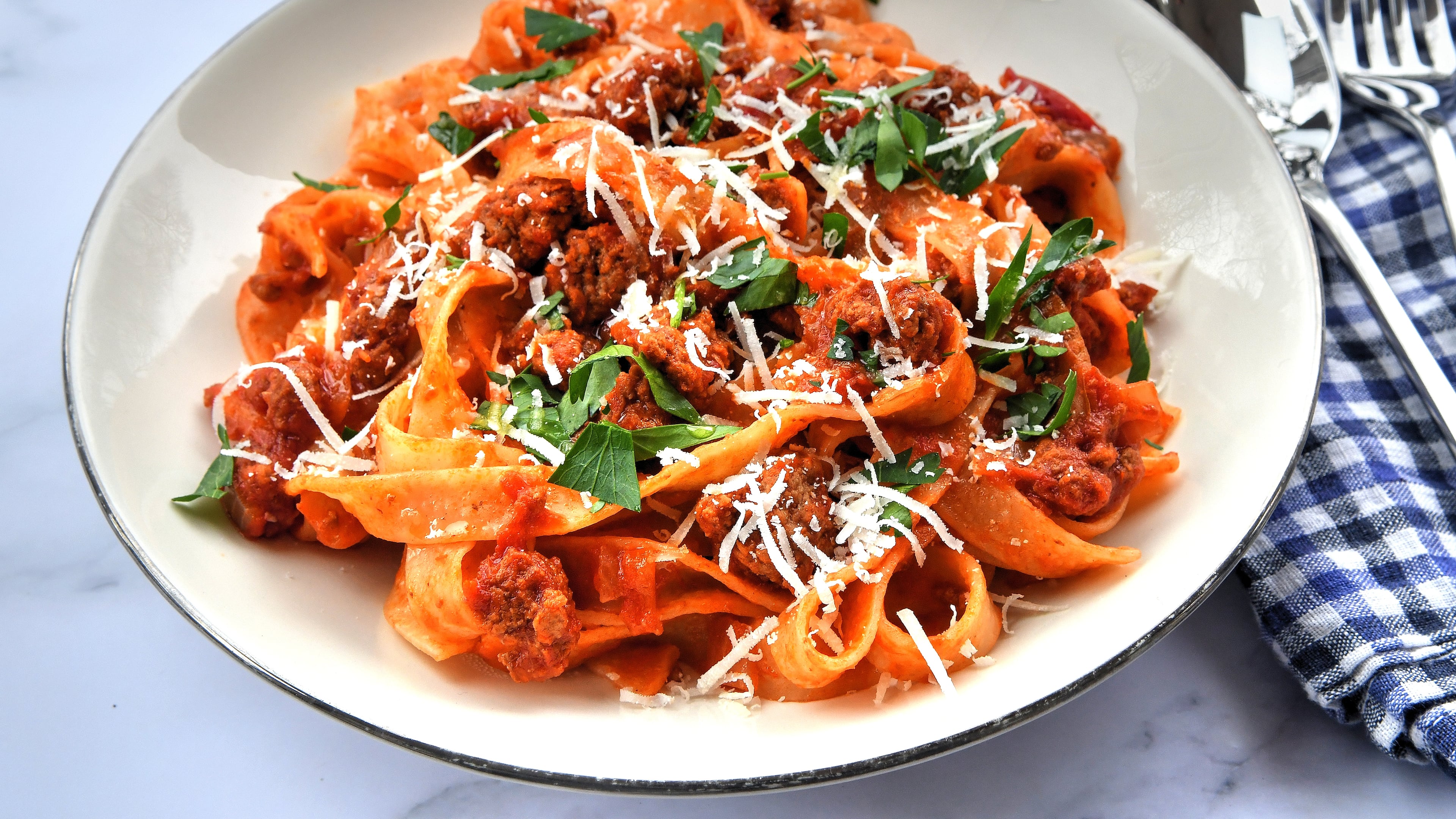 Quick Ragu with Pappardelle. (Chris Hunt for The Atlanta Journal-Constitution)