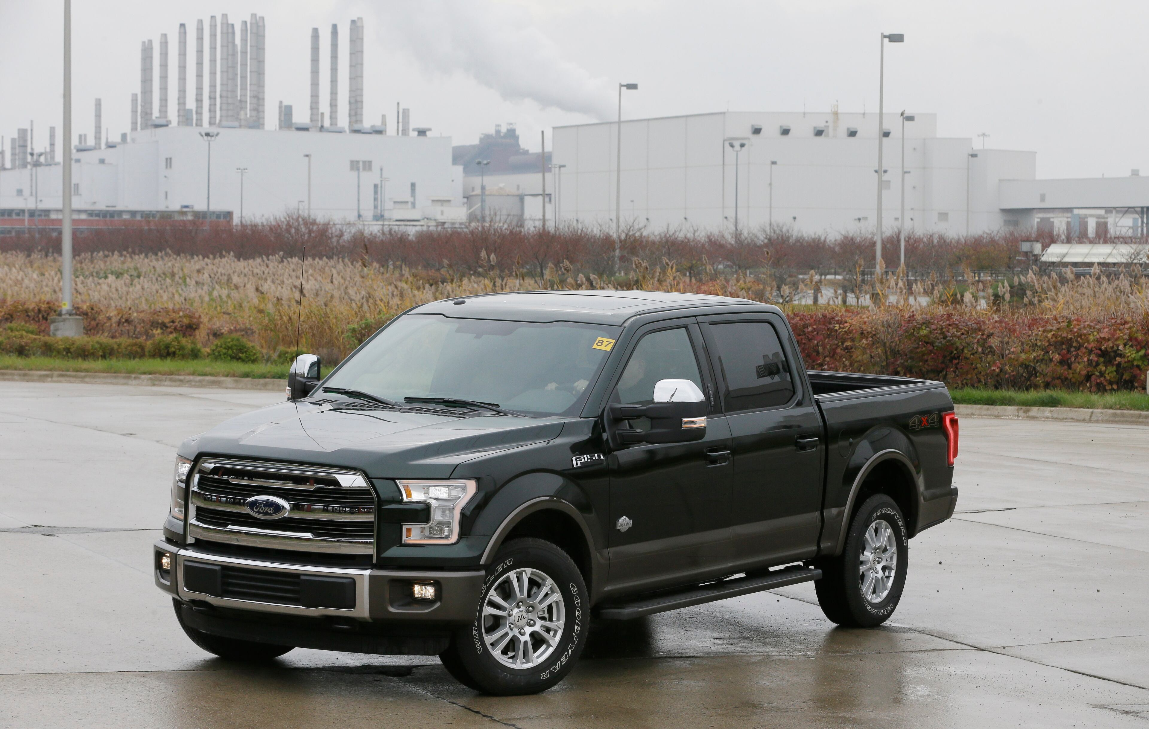 The new Ford F-150 truck is seen at the Rouge Truck Plant in Dearborn, Mich. It's the automaker's biggest bet in decades: an aluminum-sided F-150 that could set a new industry standard _ or cost the company its pickup truck crown. It will arrive on U.S. dealer lots next month. Aluminum _ which is lighter than steel but just as strong _ isn't new to the auto industry, but this is the first time it will cover the entire body of such a high-volume vehicle. (AP Photo/Carlos Osorio)
