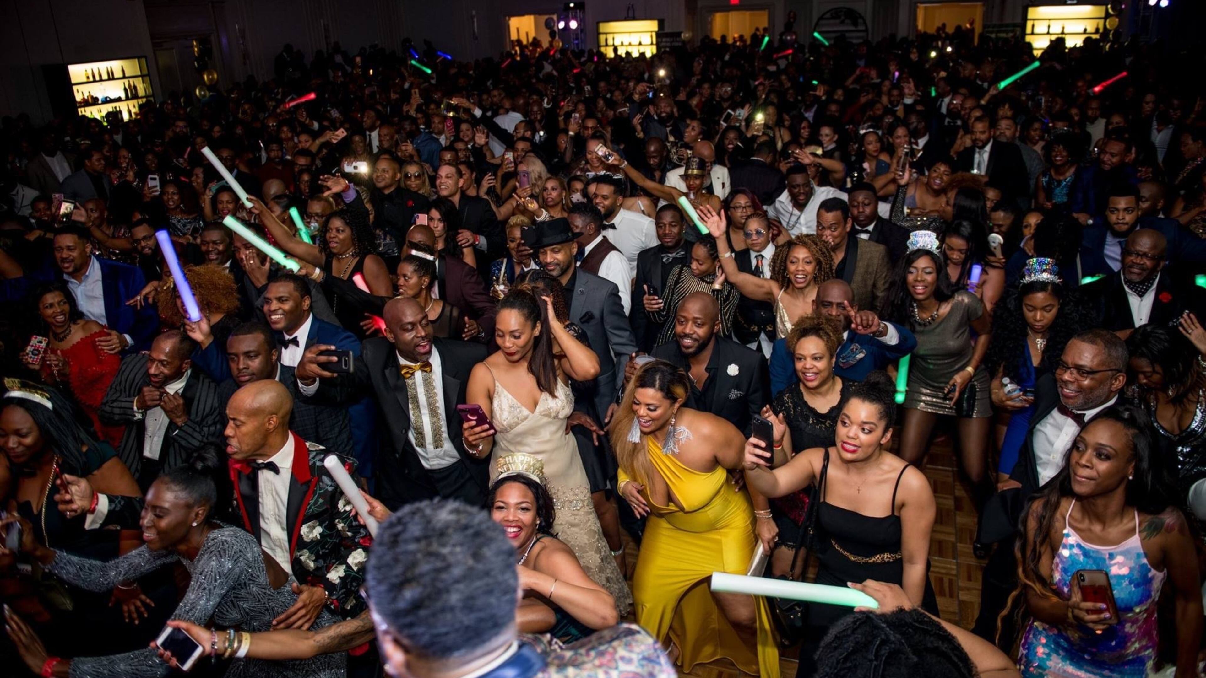 A crowd gathers to celebrate at the annual Sol Fusion New Year’s Eve party. Contributed by Sol Fusion