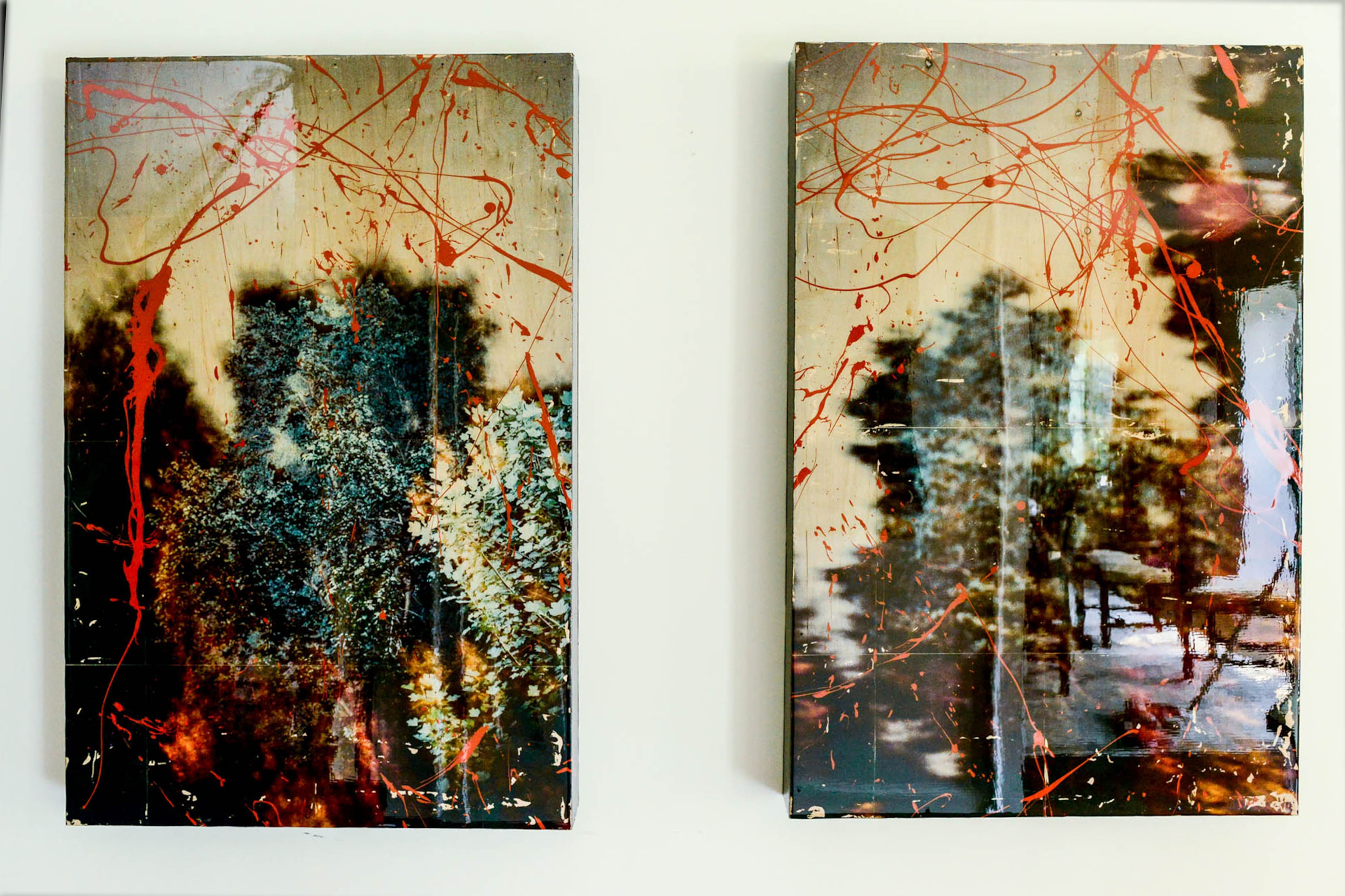 Diptychs by Wood Adamson, Dina Woodruff's son, hang in the foyer. "I like his fresh approach to his art," she said. "And I'm proud of him because he is my son, and he is using his passion."