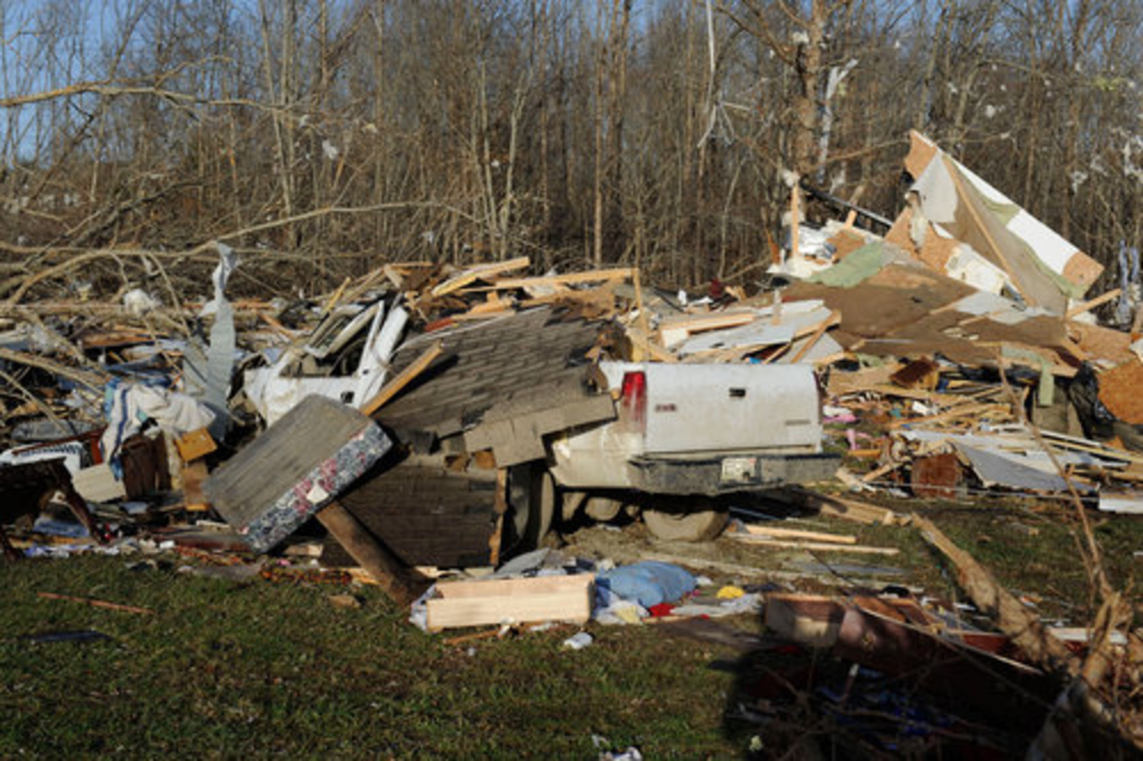 Remnants of Ricky and Melissa Beaty's home at 325 Hollow Drive in Cumberland County, Tenn., is seen on Thursday, March 1, 2012.